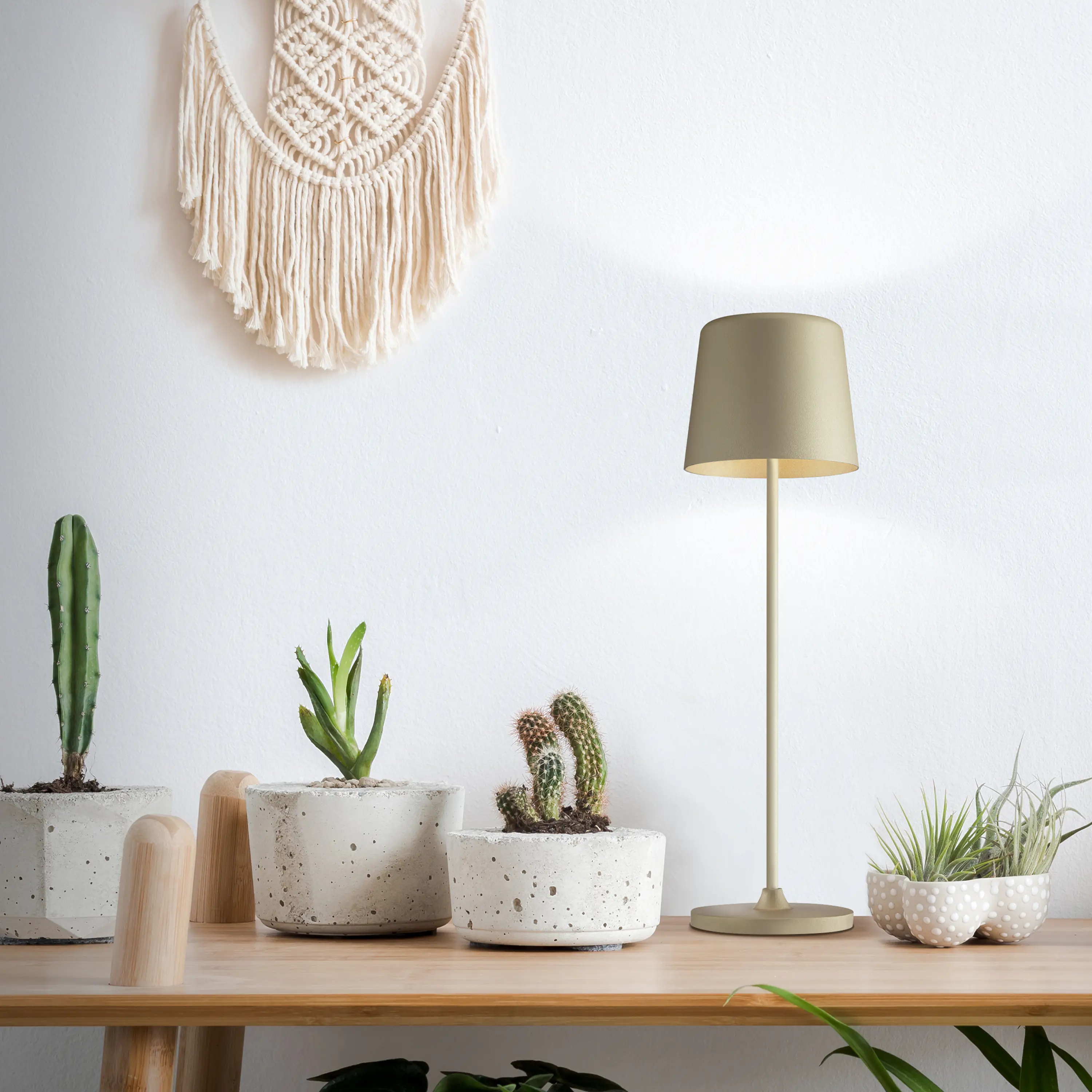 Brilliant LED Tischleuchte Kaami 2W 37 cm Metall cappuccino matt warmweiß