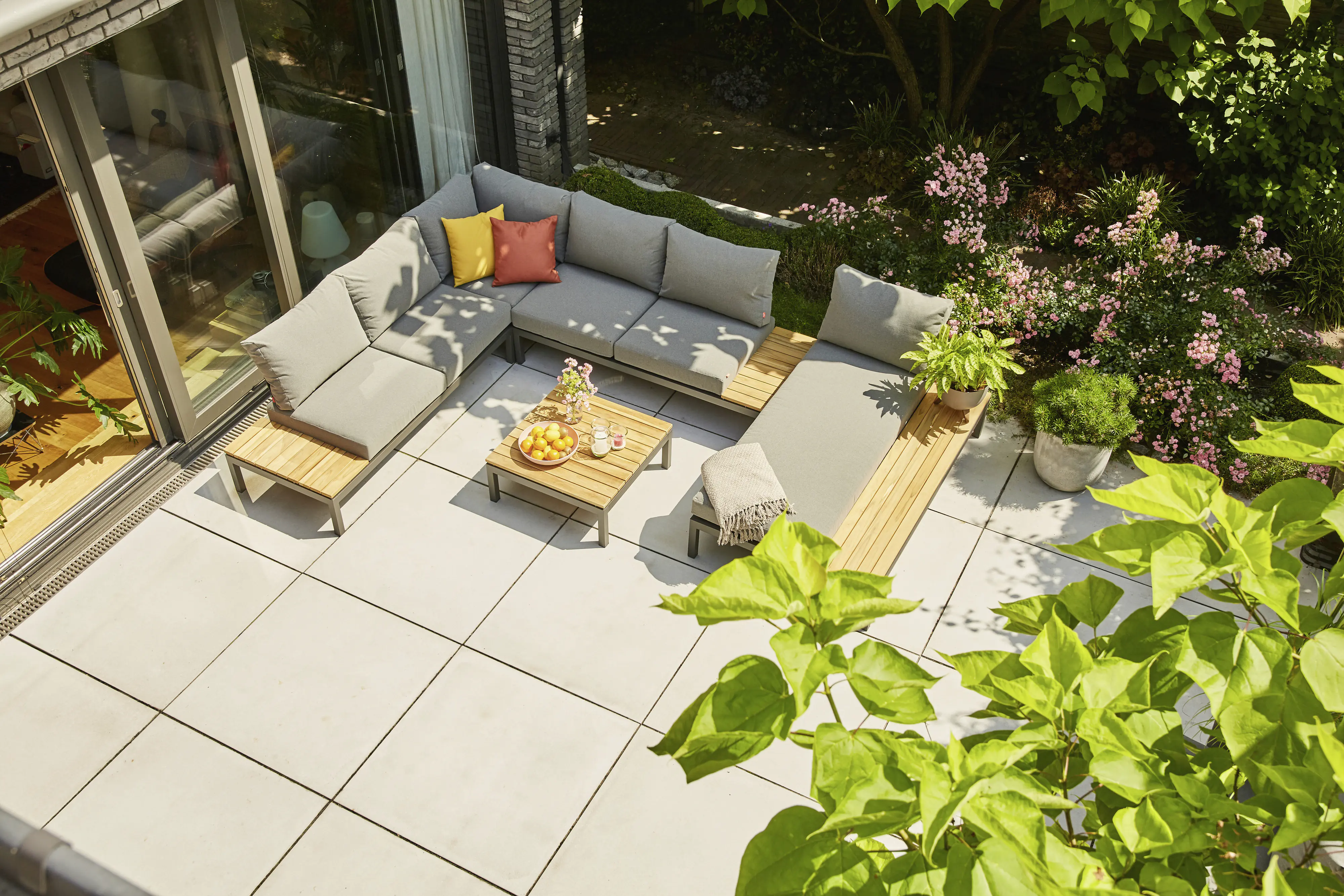 Siena Garden Gartenmöbel-Set Alvida Aluminium/Holz inkl. Kissen 5-tlg.