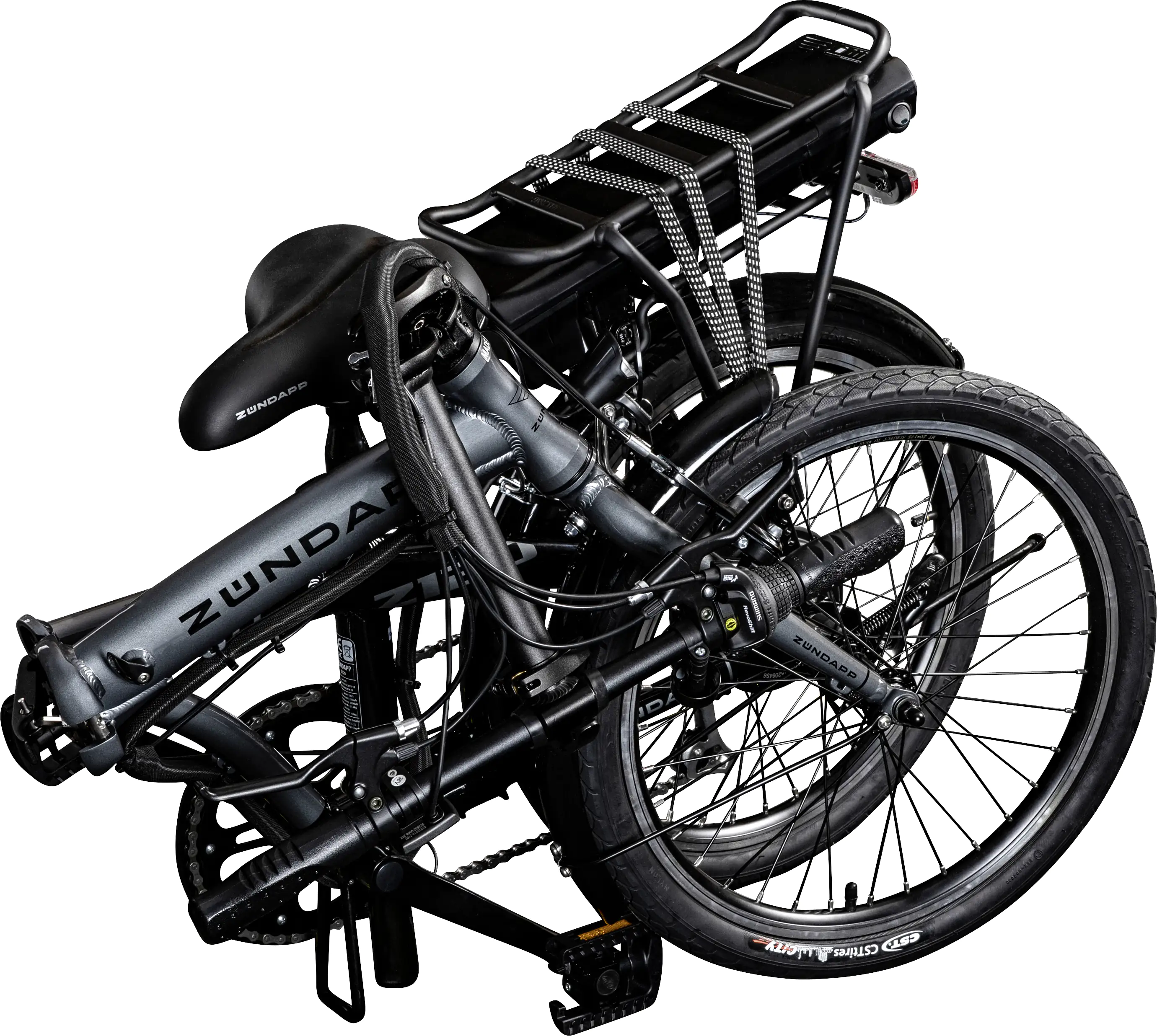 Zündapp E-Bike Faltrad Z120 20 Zoll RH 28cm 7-Gang 374,4 Wh schwarz grau