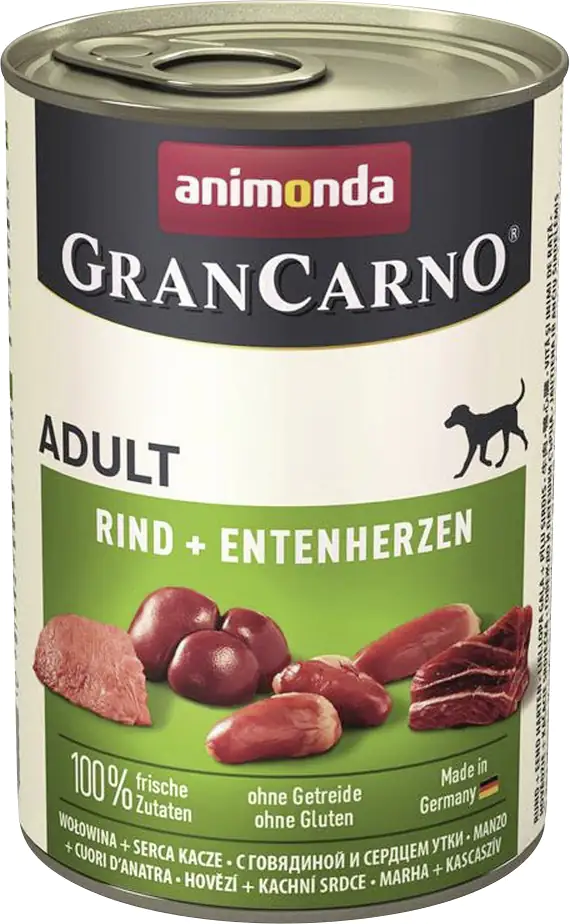 Animonda GranCarno Hundenassfutter Adult Rind + Entenherzen 400 g Animonda GranCarno Hundenassfutter Adult Rind + Entenherzen 400 g