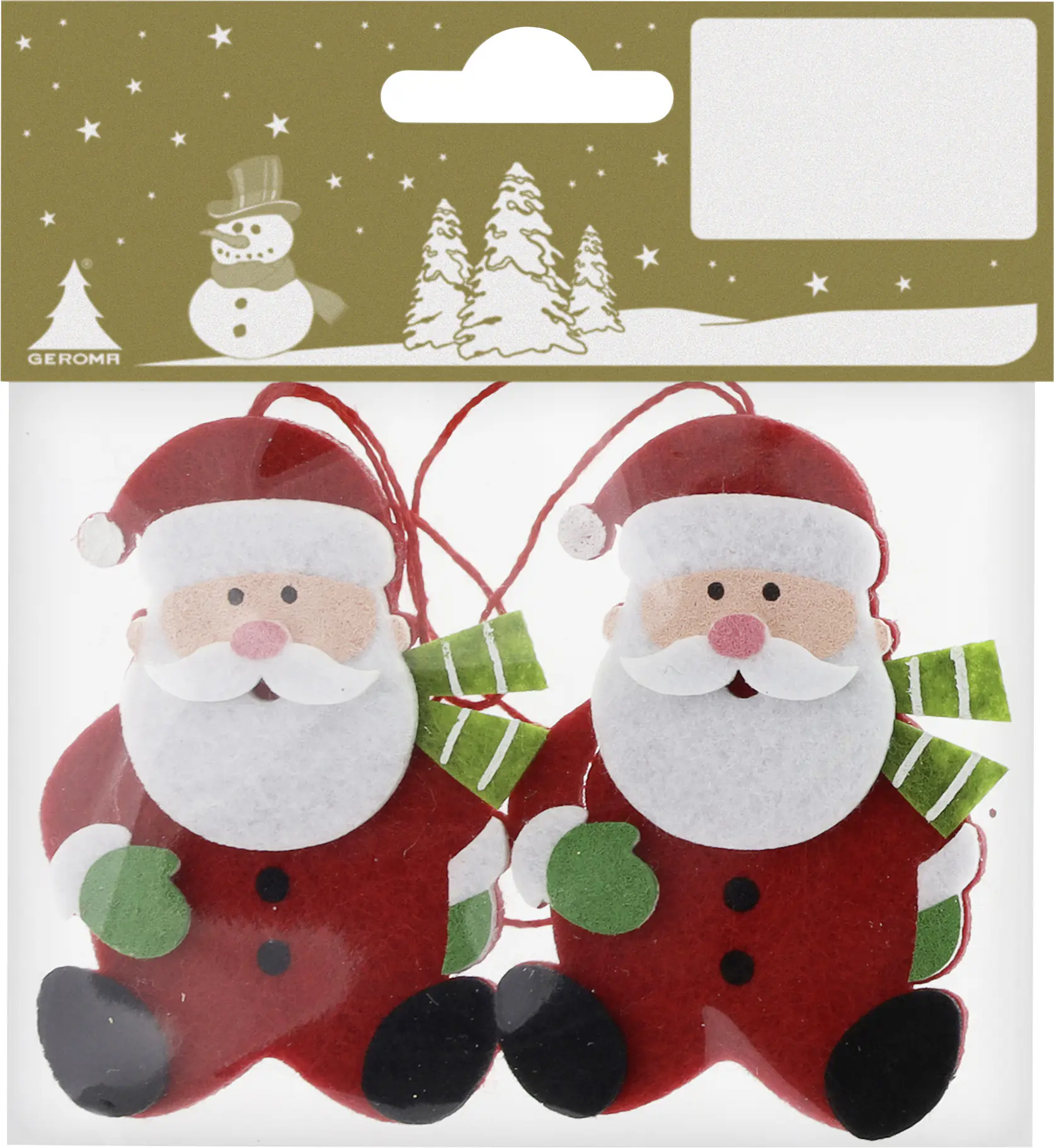 Dekohänger Santa Filz 8 x 6 cm rot-weiß-grün 2 Stück