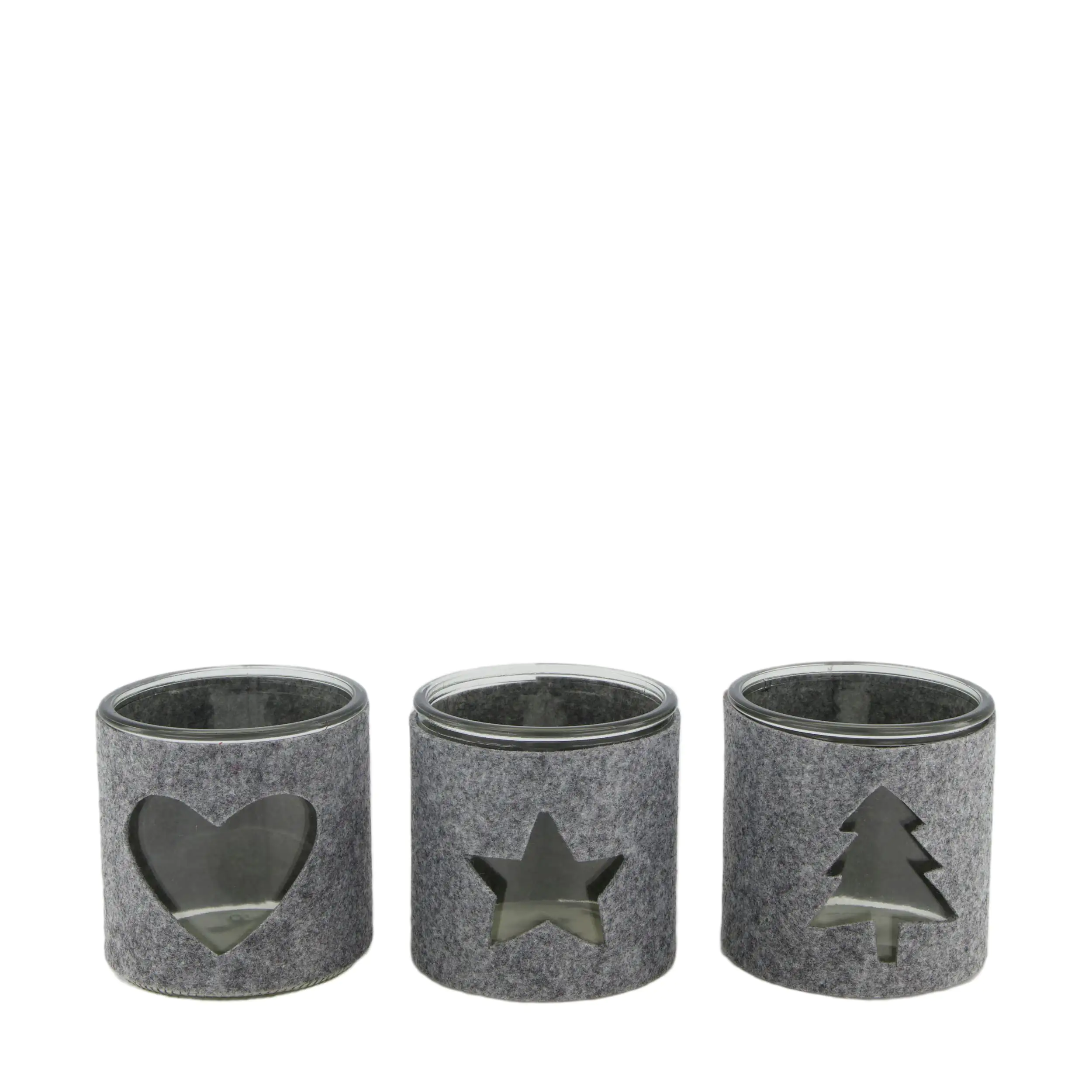 Dijk Teelichthalter Glas grau 10,5 x 10,5 x 10 cm