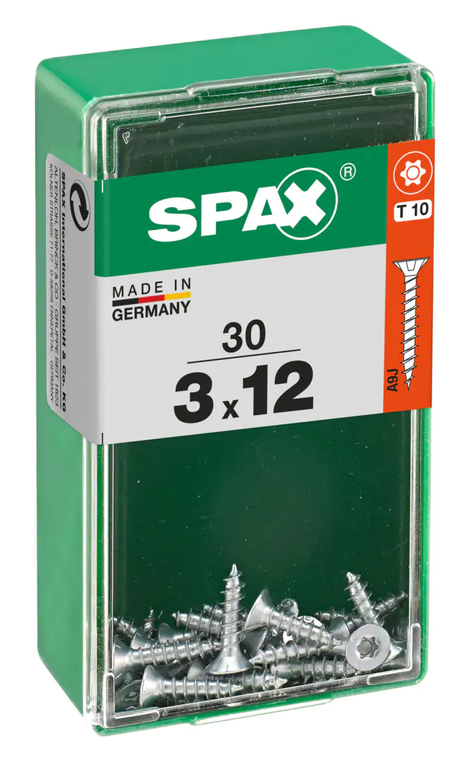 Spax Universalschrauben 3.0 x 12 mm TX 10 Senkkopf - 30 Stk.