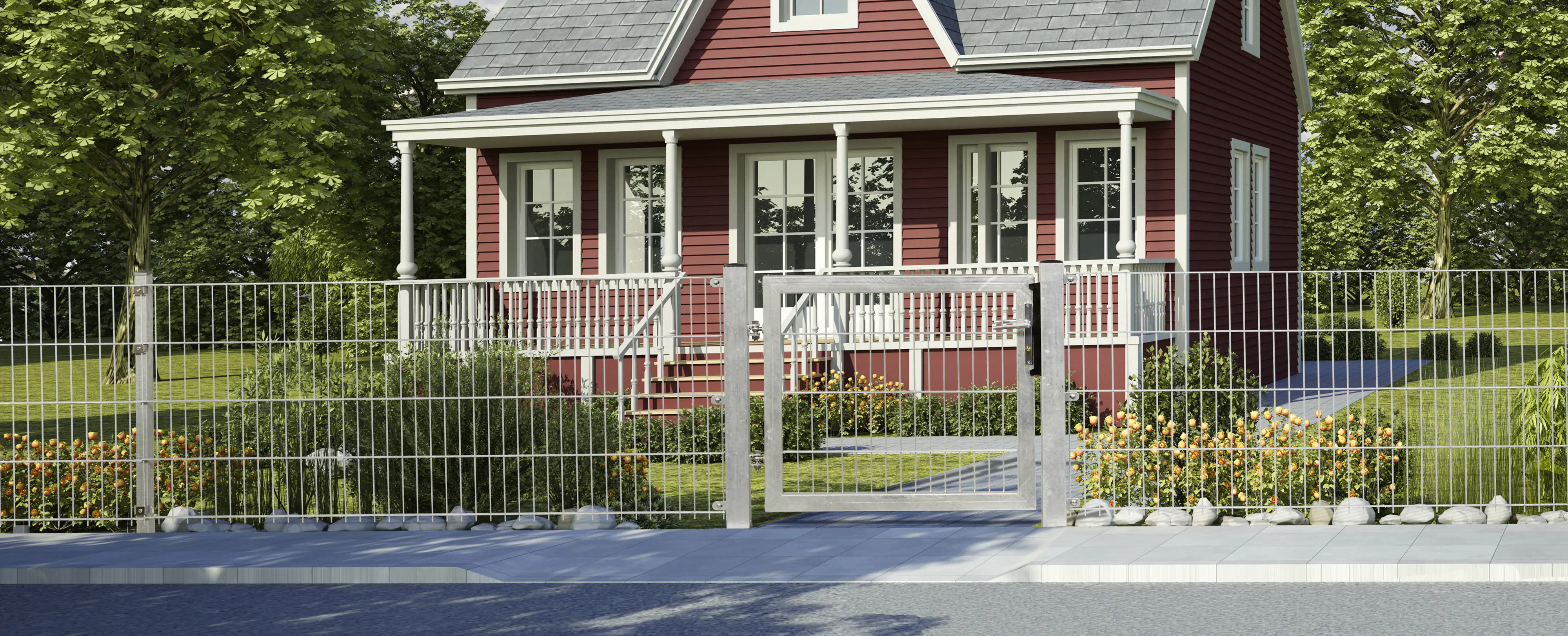 Floraworld Doppelstabmatte-Zaun Comfort 201 x 103 cm feuerverzinkt