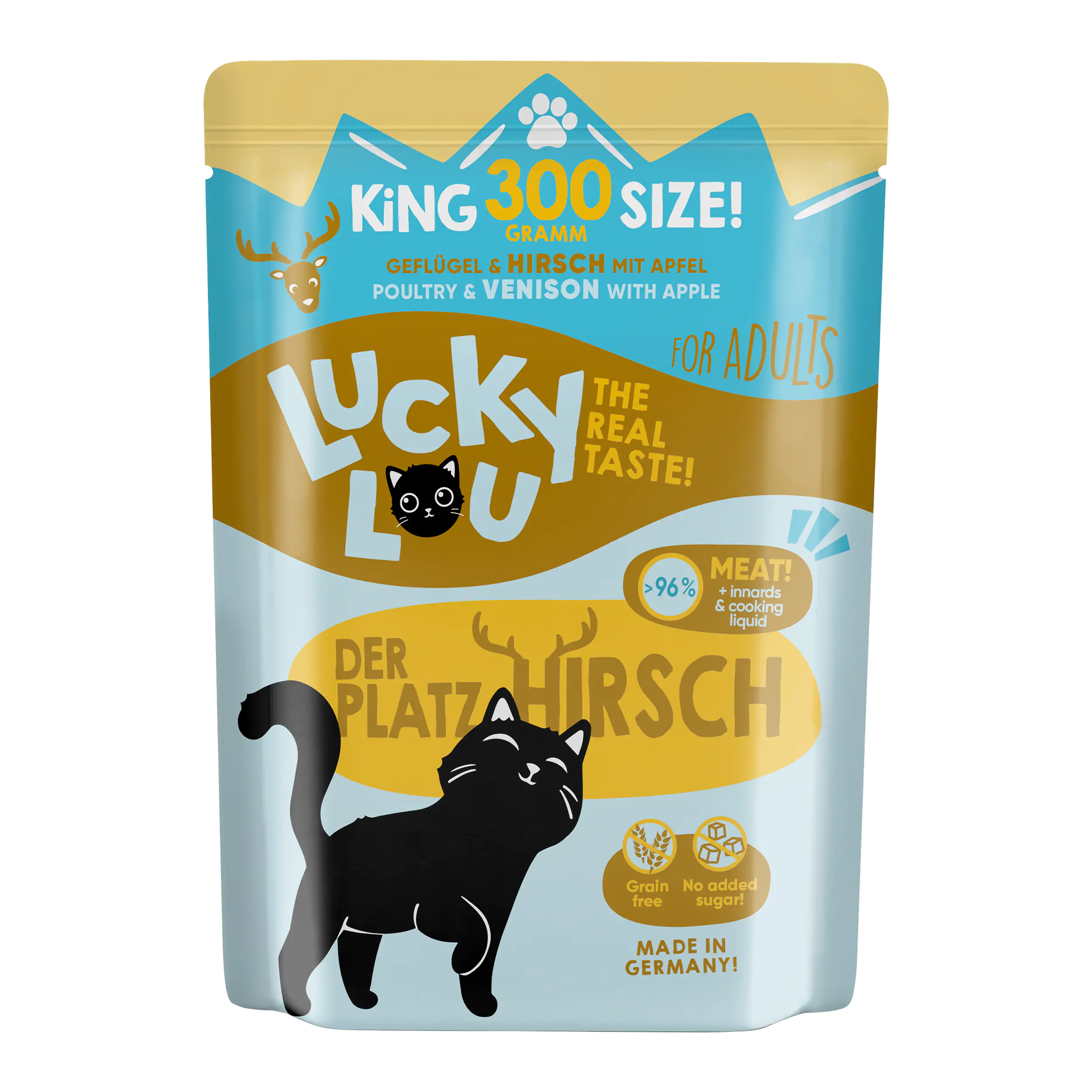 Lucky Lou Katzenfutter Geflügel und Hirsch 300 g