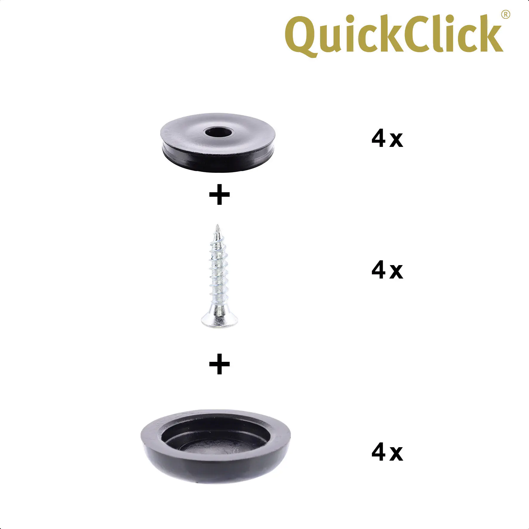 Wagner Möbelgleiter zum Anschrauben Black Slim schwarz grau Ø 20 mm - 4 Stück 