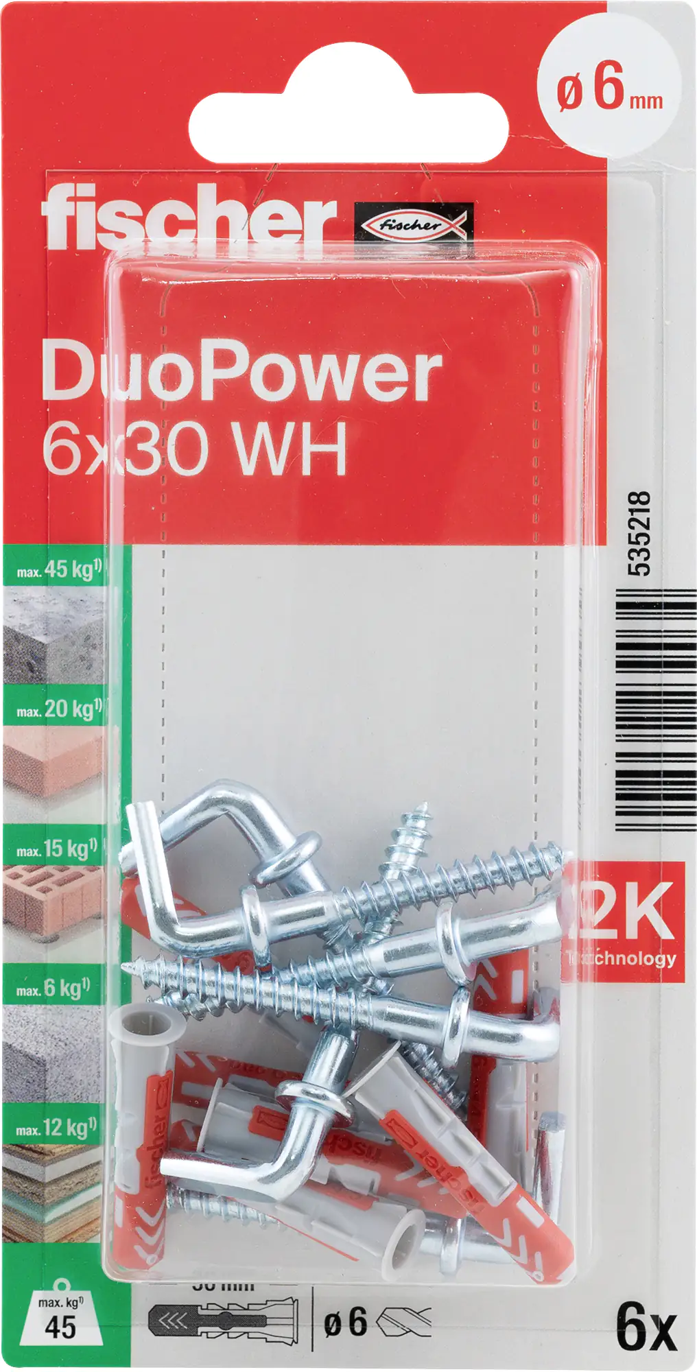 Fischer Dübel-Set Duopower 6.0 x 30 mm - 6 Stück Fischer Dübel-Set Duopower 6.0 x 30 mm - 6 Stück