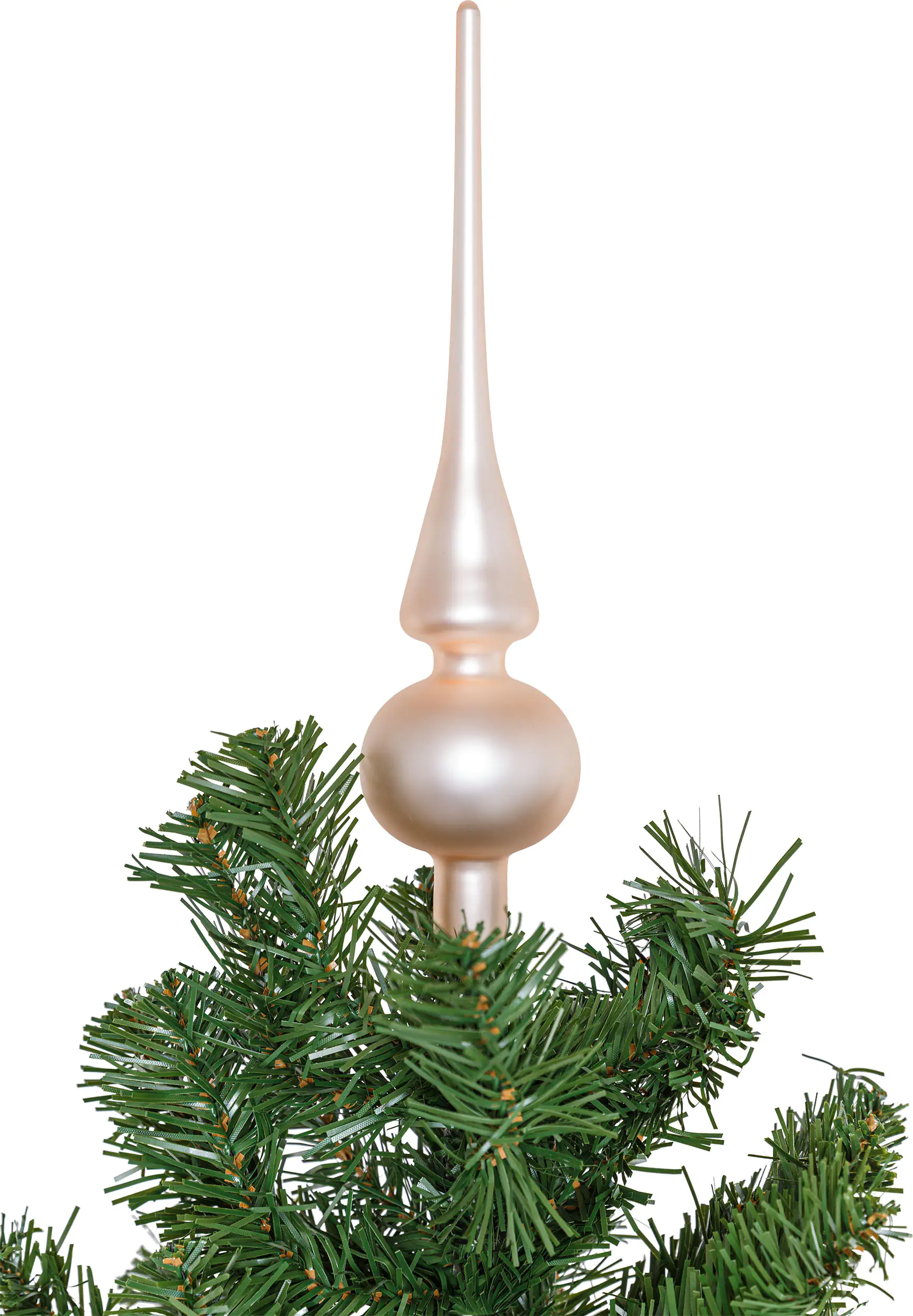 2076601552239_03 TrendLine Christbaumspitze aus Glas 26 cm champagner mattiert