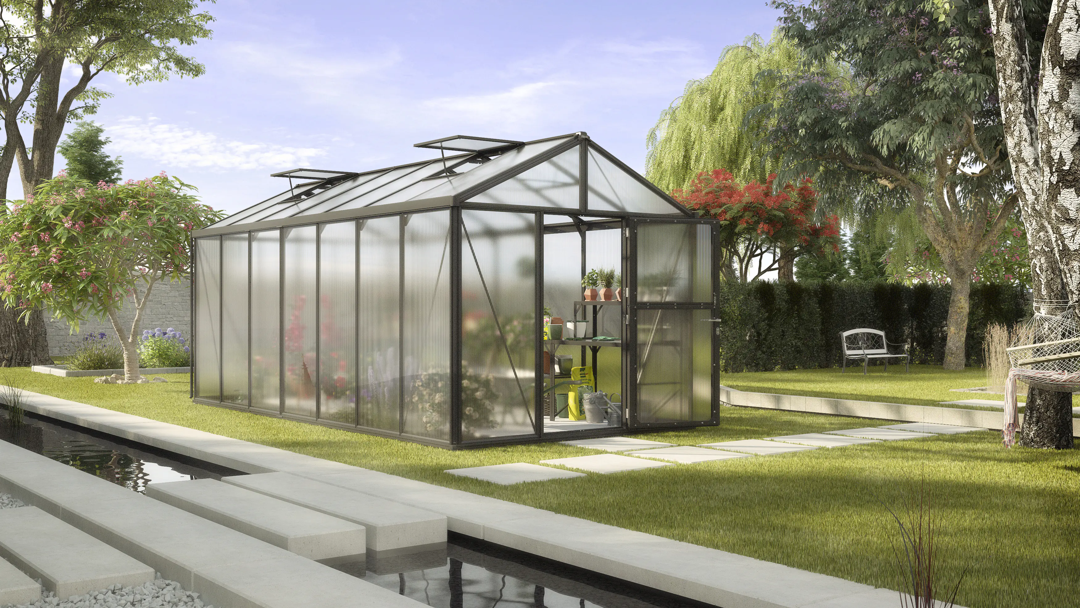 Vitavia Gewächshaus-Set Zeus 13800 HKP 16 mm schwarz 266 x 547 cm 