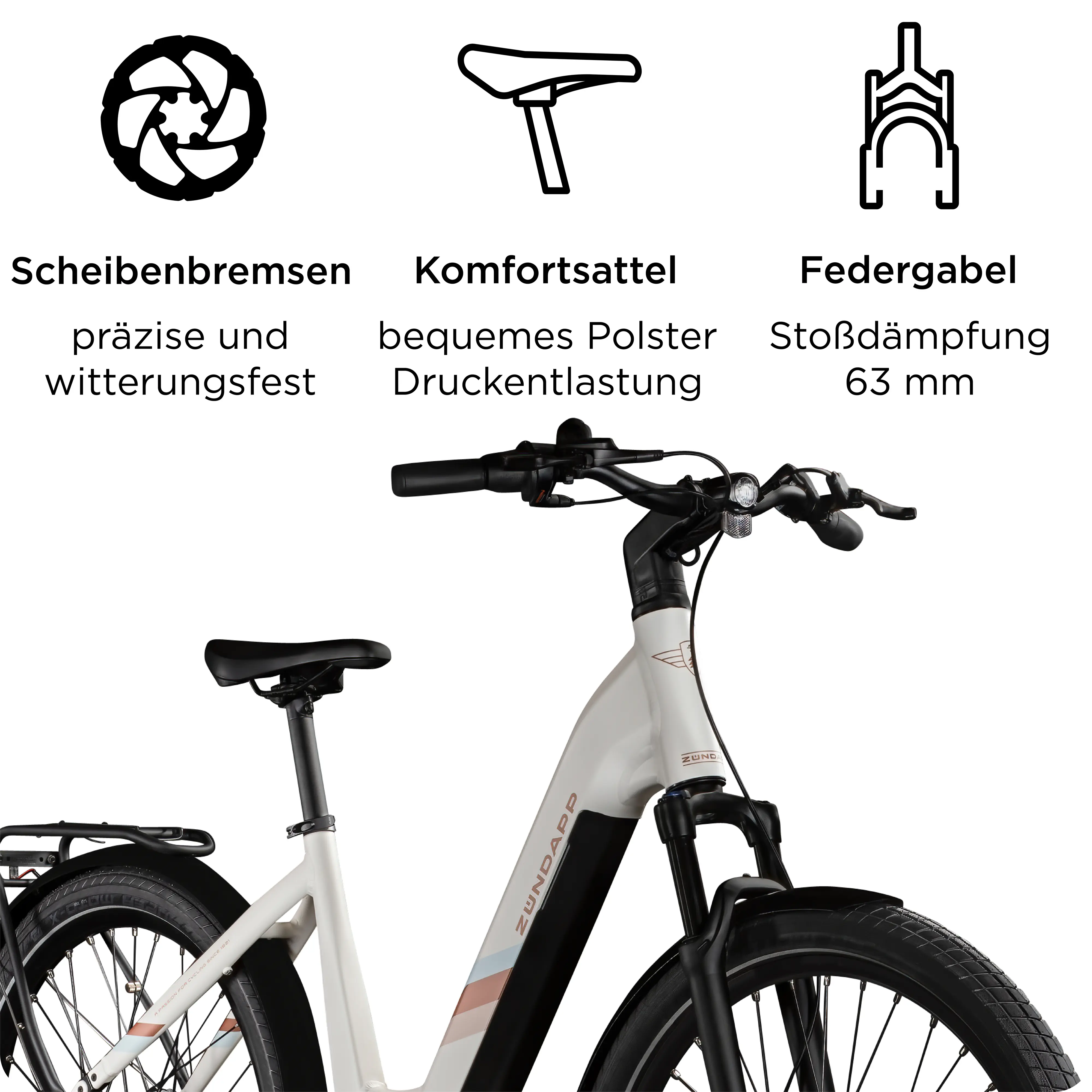 Zündapp E-Bike City X800 27,5 Zoll 7-Gang 550 Wh antique white  Zündapp E-Bike City X800 27,5 Zoll 7-Gang 550 Wh antique white