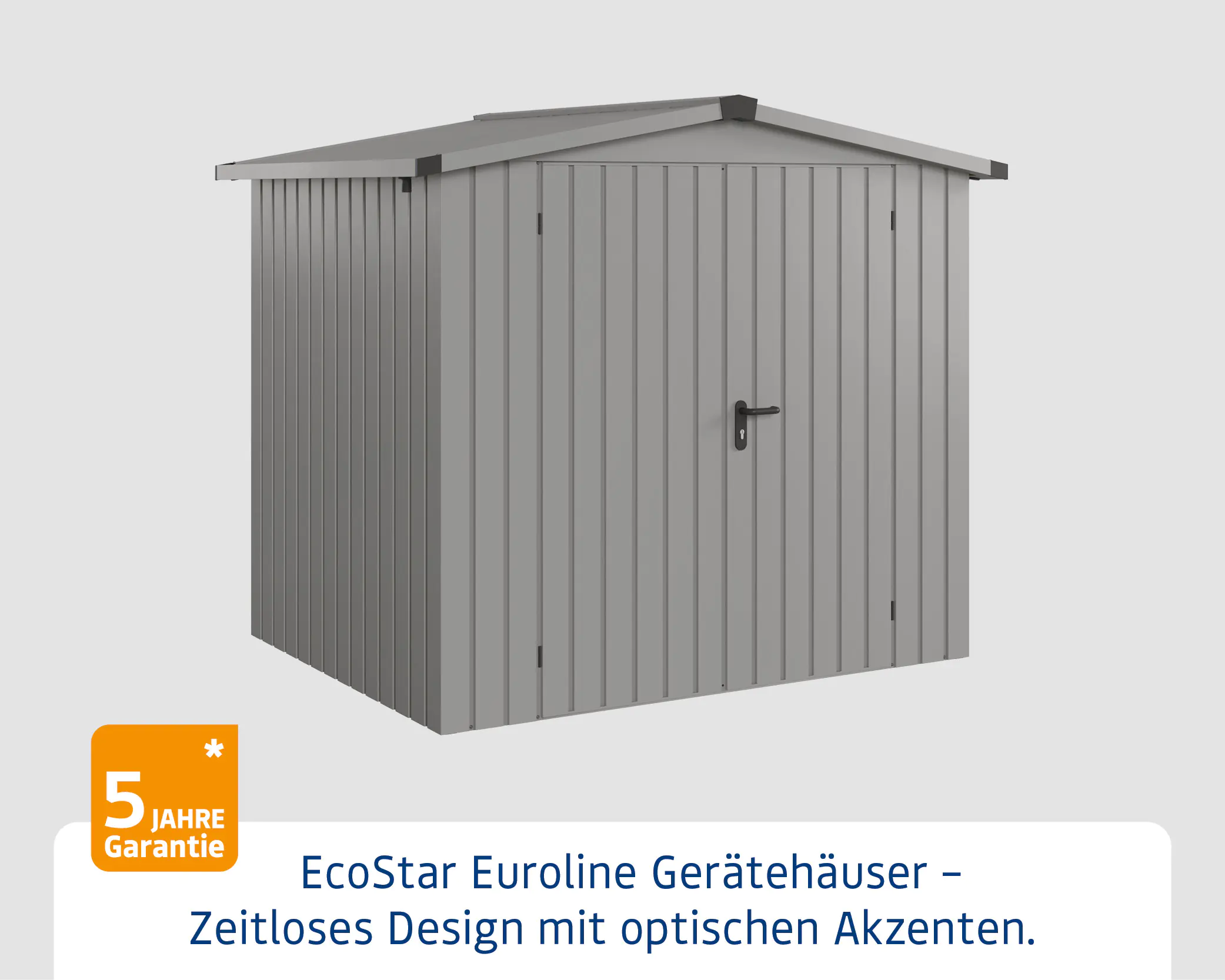 EcoStar Metallgerätehaus Euroline ESD4 aluminiumgrau 214 x 166 cm 2-flg. EcoStar Metallgerätehaus Euroline ESD4 aluminiumgrau 214 x 166 cm 2-flg.