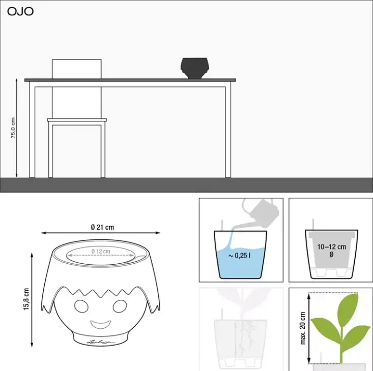 Lechuza Blumentopf Playmobil® OJO Ø 21 cm aquamarine