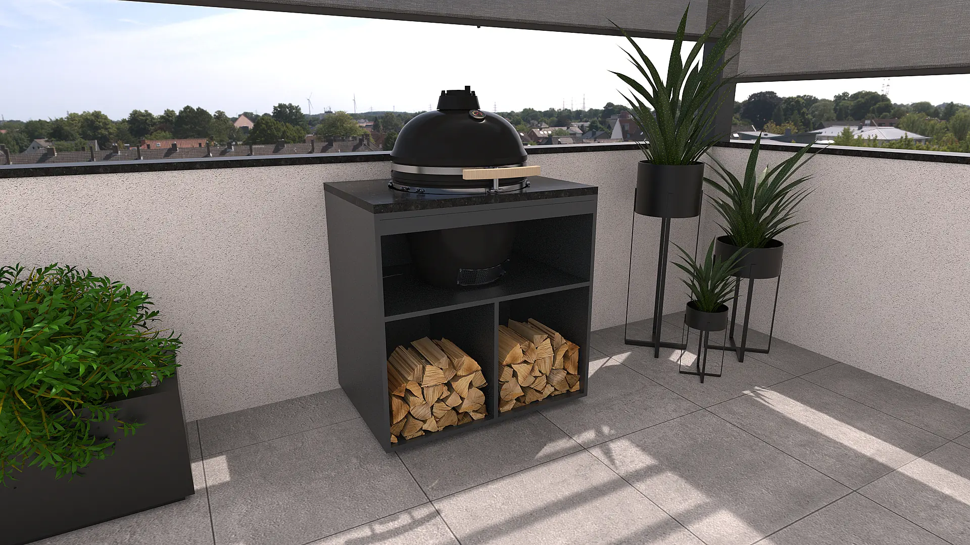 Bellano Living Element für Outdoorküchen inkl. Kamado Grill anthrazit granit Bellano Living Element für Outdoorküchen inkl. Kamado Grill anthrazit granit