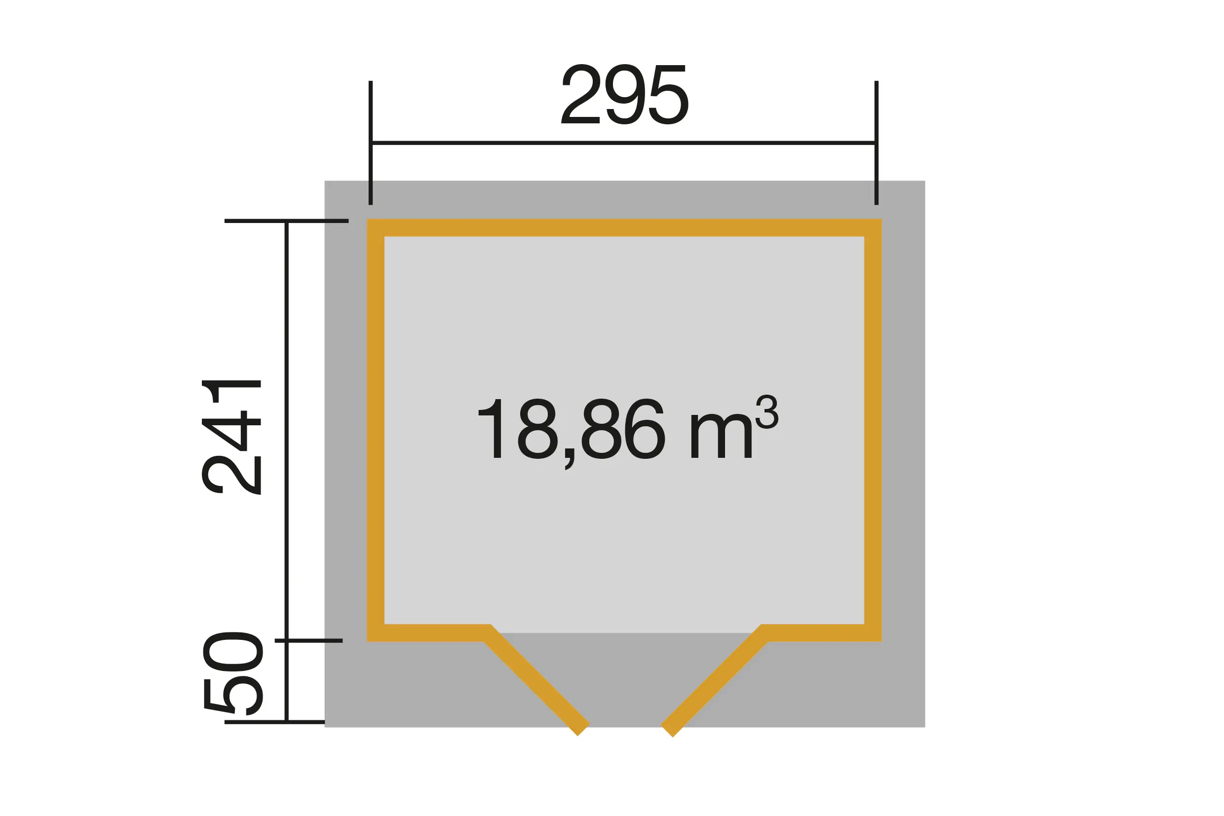 Weka Designhaus 126 295 x 241 cm anthrazit mit Fußboden