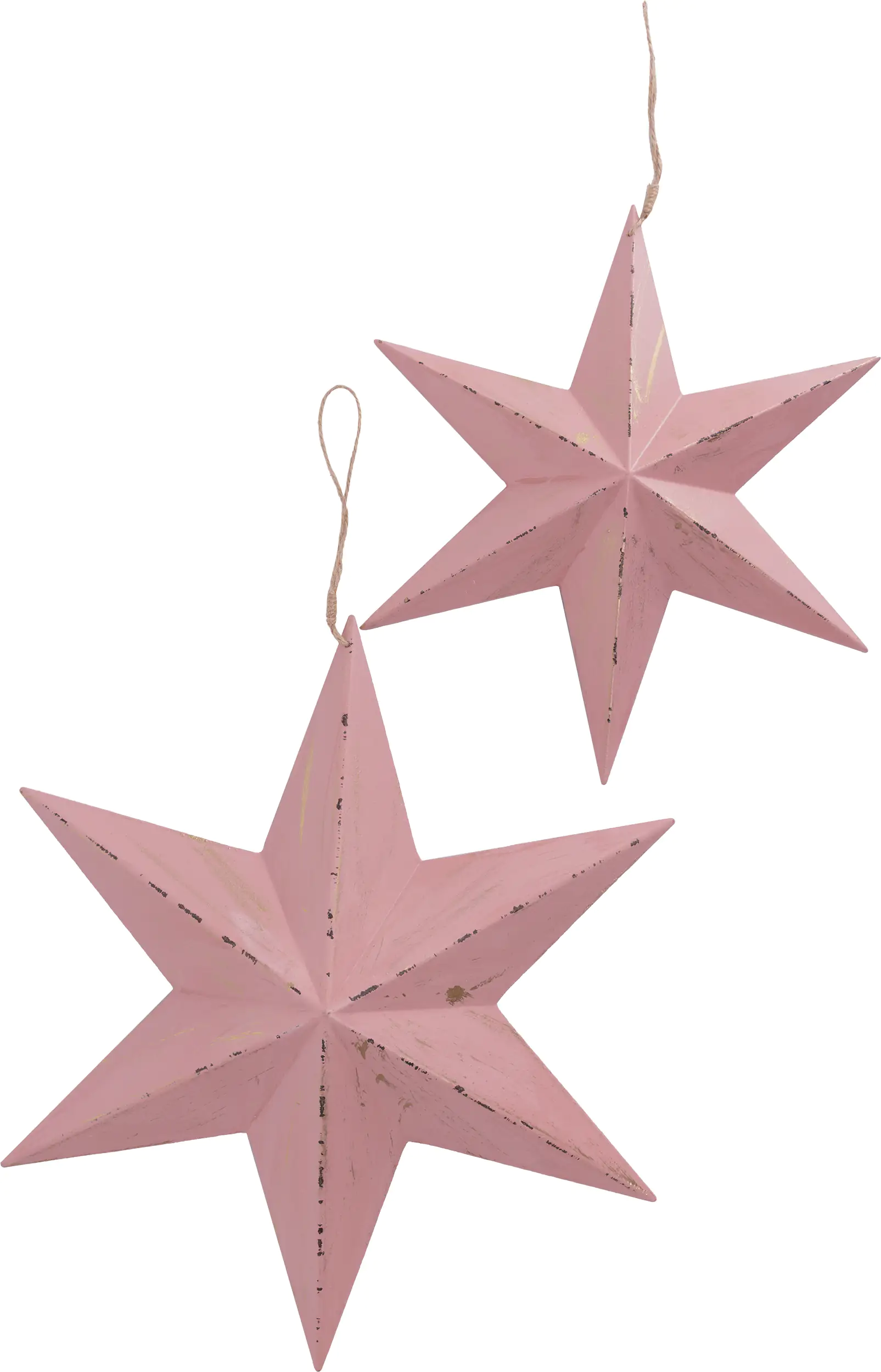 TrendLine Weihnachtsaufhänger Holz Stern 40 x 35 cm rosa