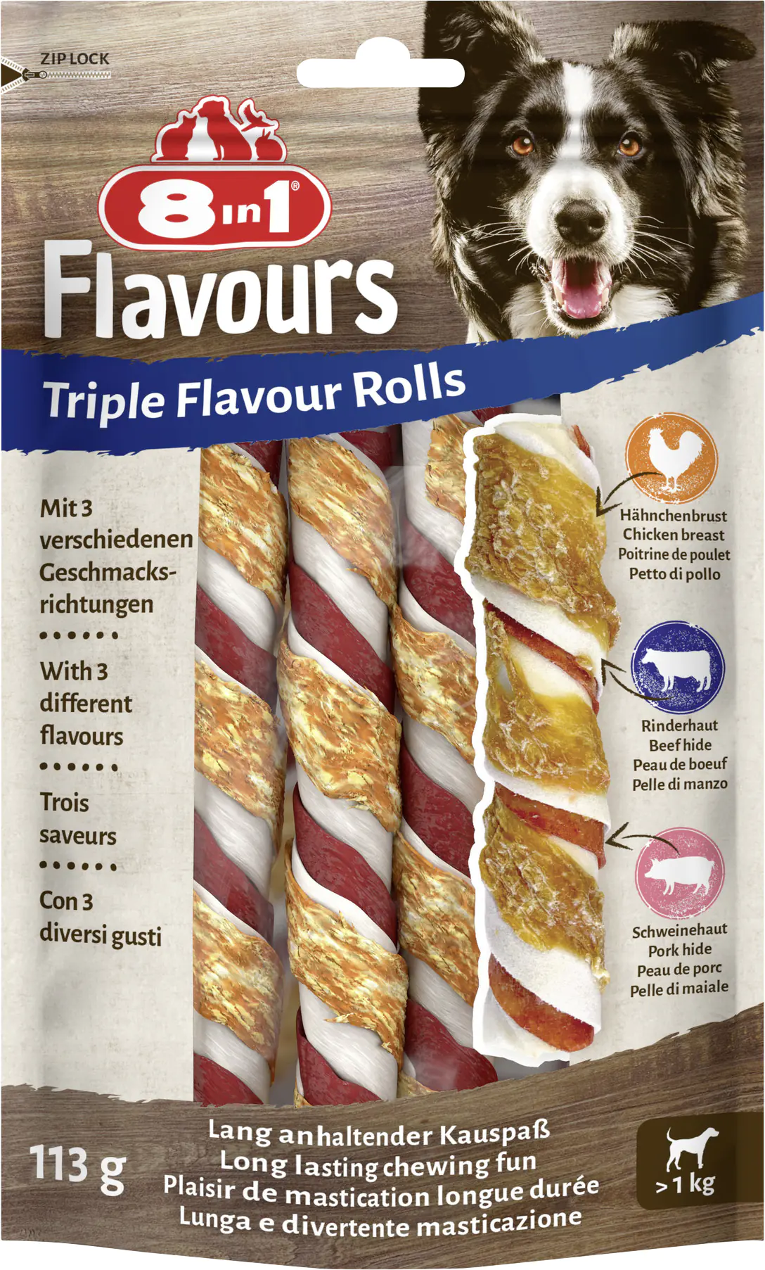 8in1 Flavours Kaustange Triple Flavour Rolls 113 g 8in1 Flavours Kaustange Triple Flavour Rolls 113 g
