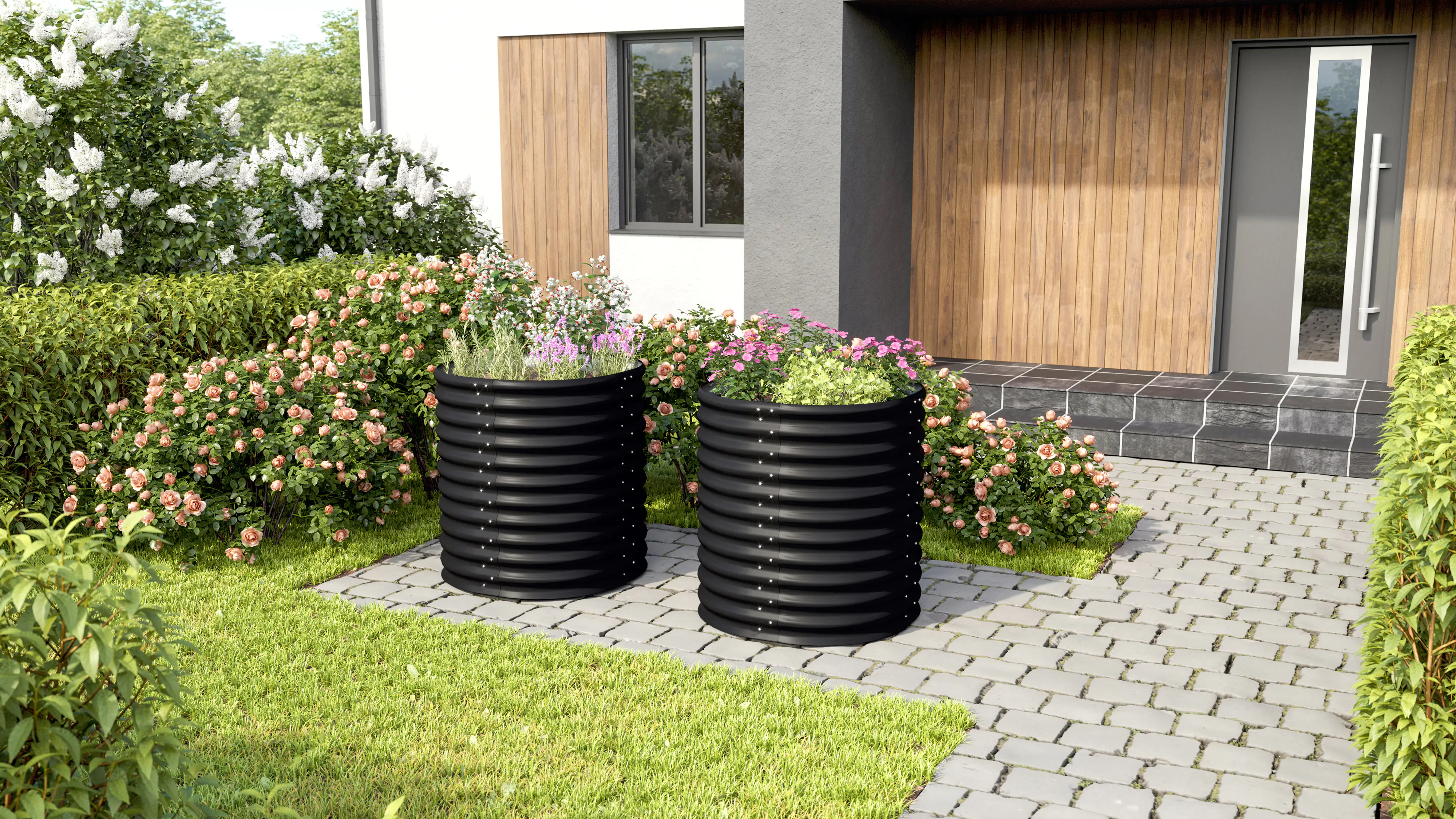 Vitavia Hochbeet Terra Rund 82 x 82 x 86 cm aluminium