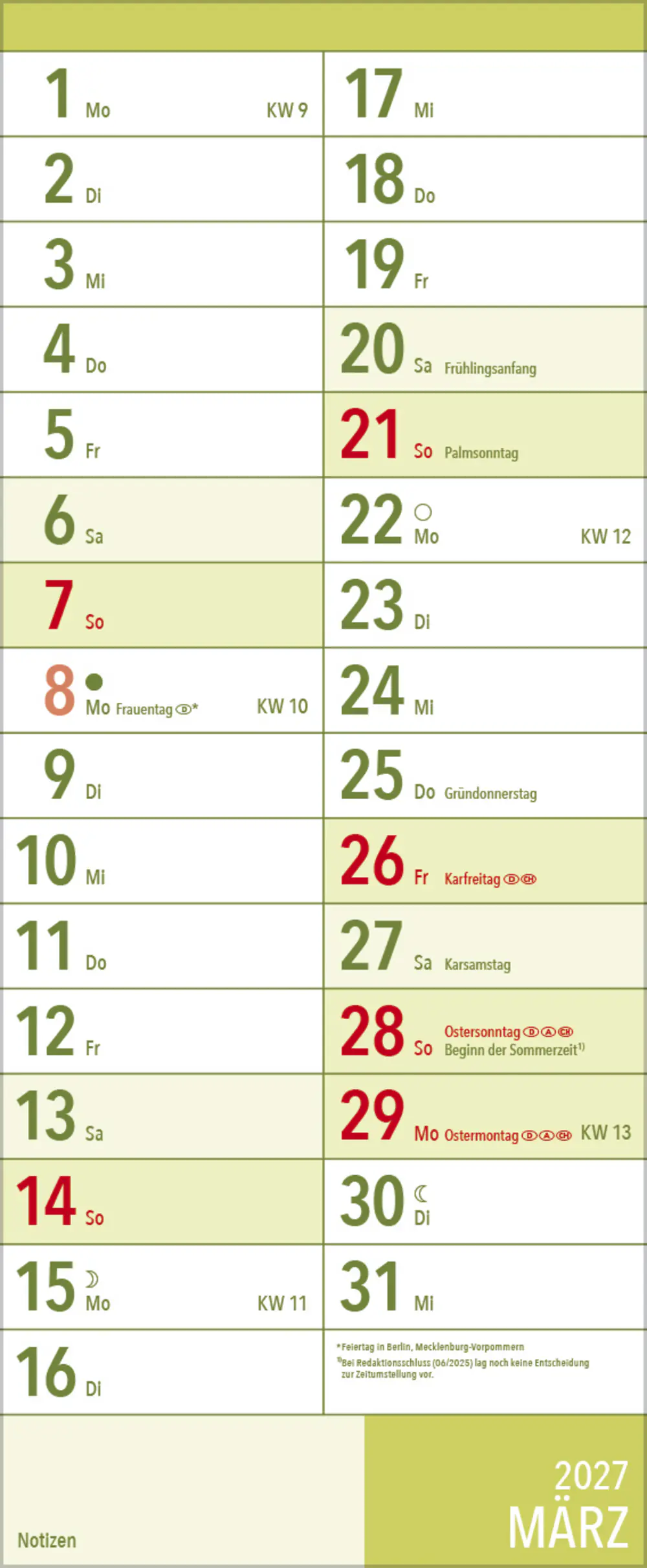 Korsch Kalender XL-Planer Großdruck 2027 