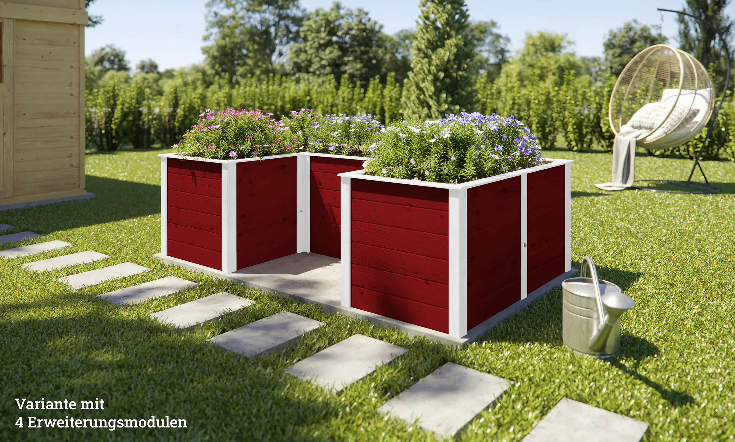 Weka Ergänzungssatz Hochbeet Modular , 21 mm, rot, 67 cm