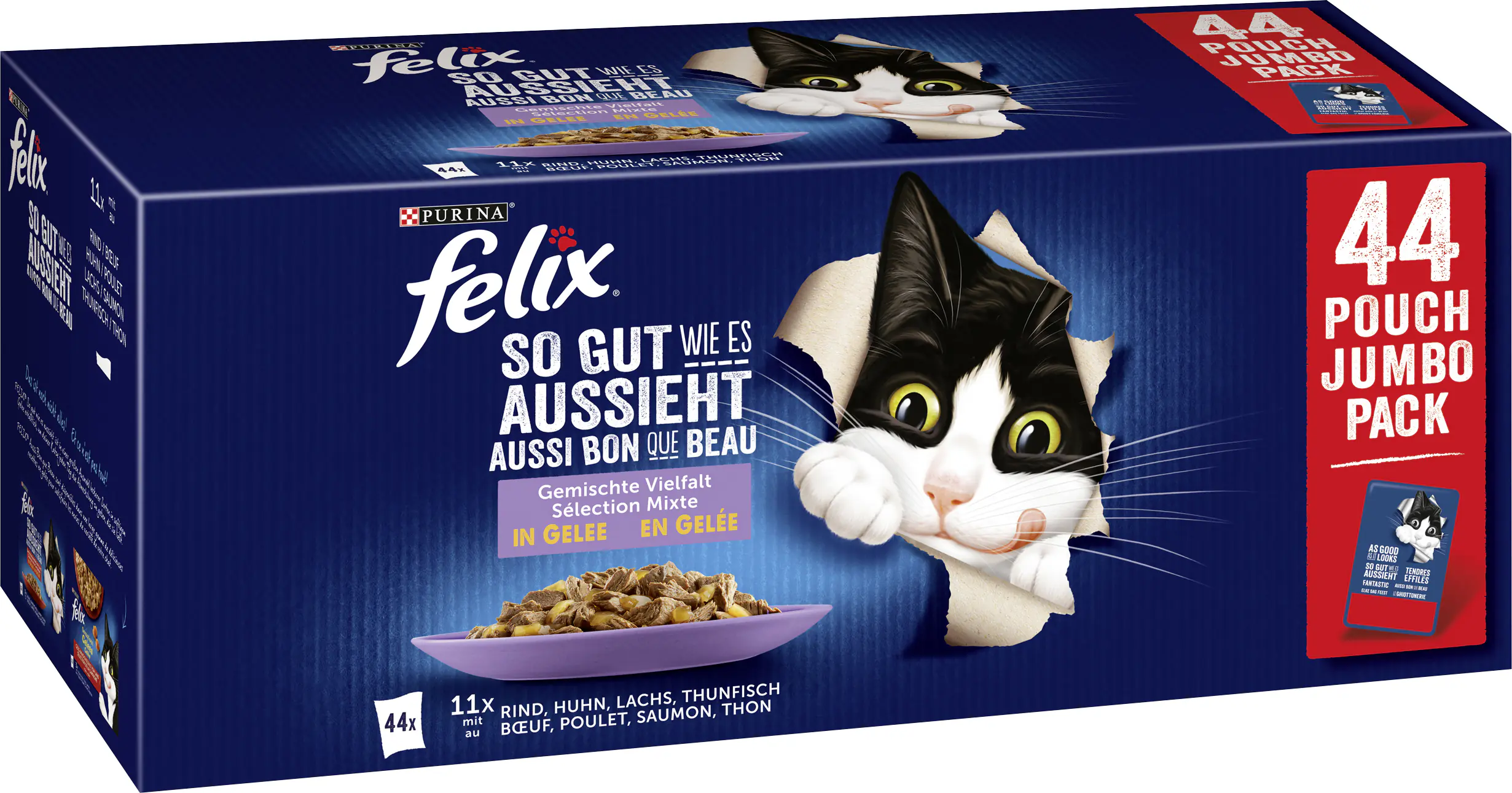 felix Katzennassfutter Gemischte Vielfalt Jumbo Pack 44x85 g