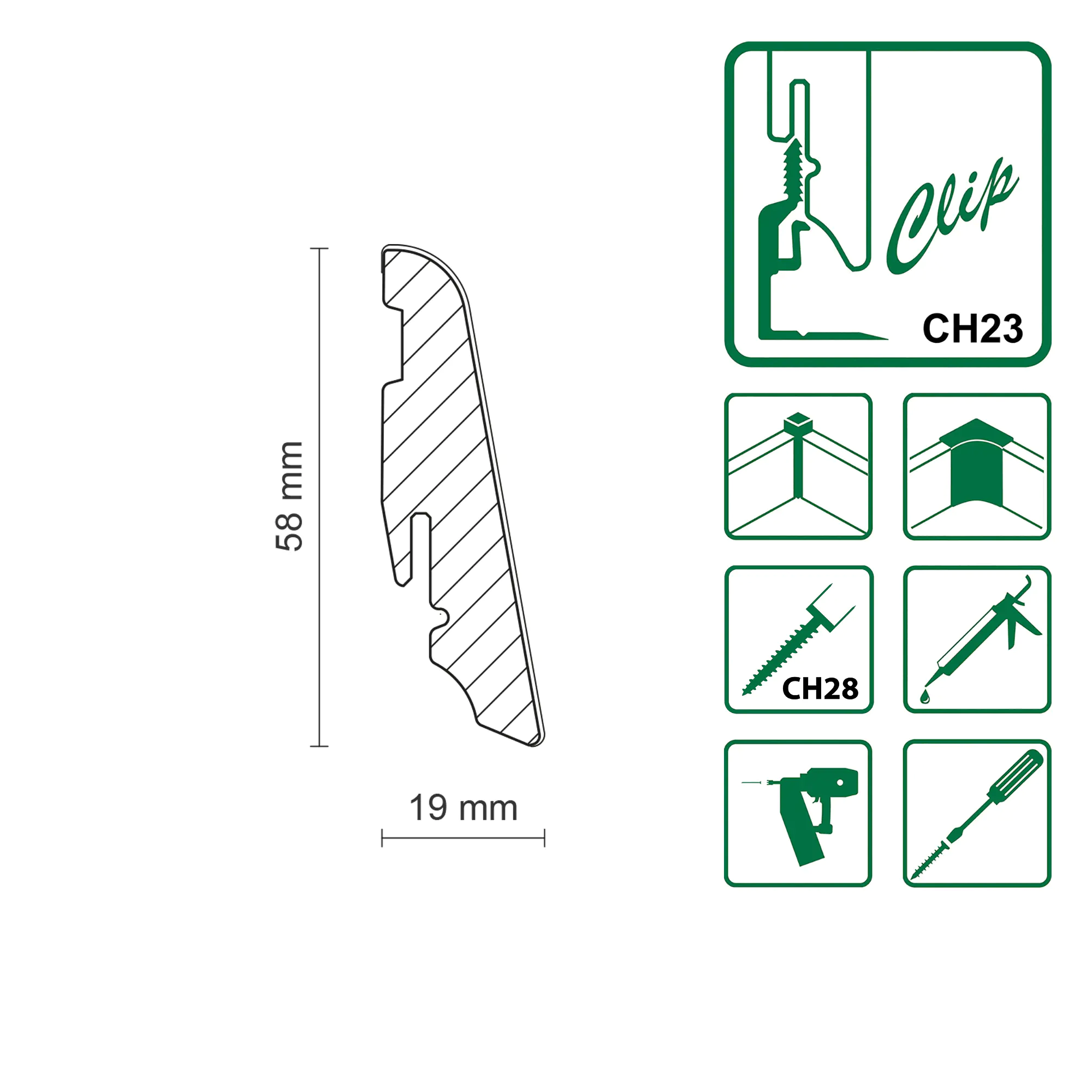 Neuhofer Fußleiste 240 cm x 58 x 19 mm eiche hell Neuhofer Fußleiste 240 cm x 58 x 19 mm eiche hell