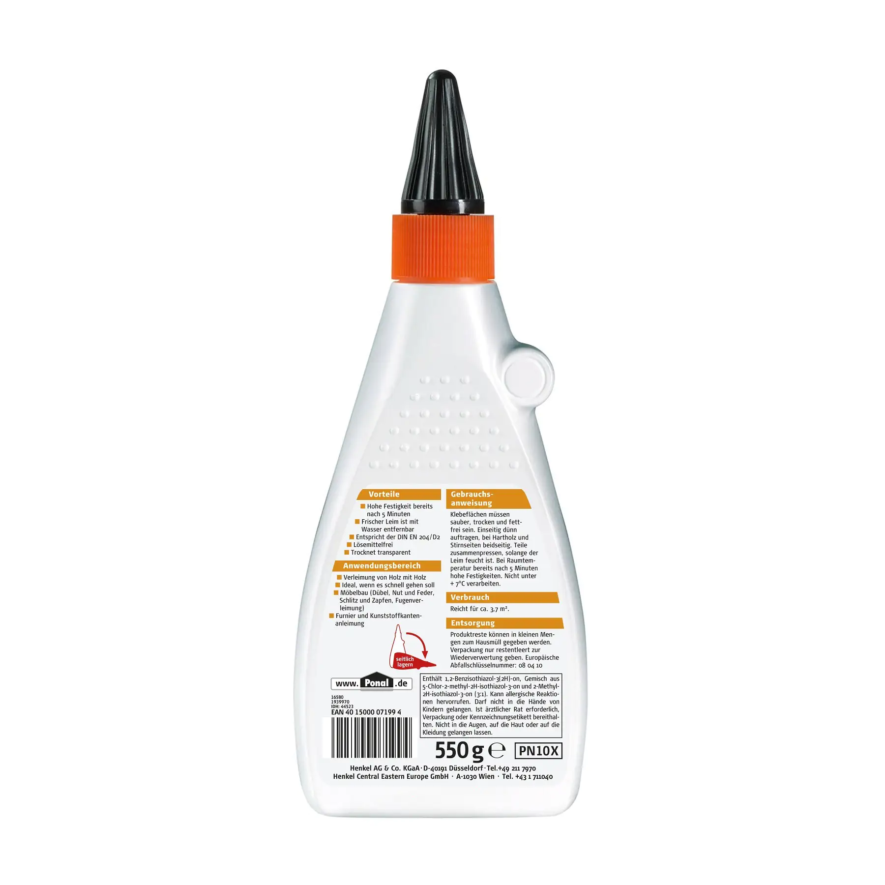 Ponal Holzleim Express 550 g Flasche, transparent Ponal Holzleim Express 550 g Flasche, transparent