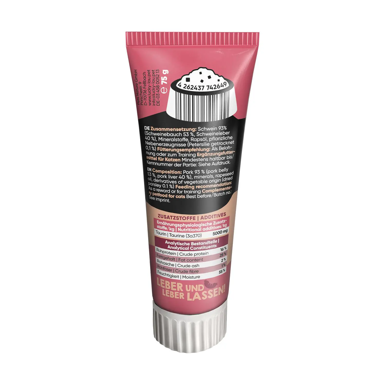 Lucky Lou Quetschkopf Katzensnack getreidefrei 75 g Leberwurst