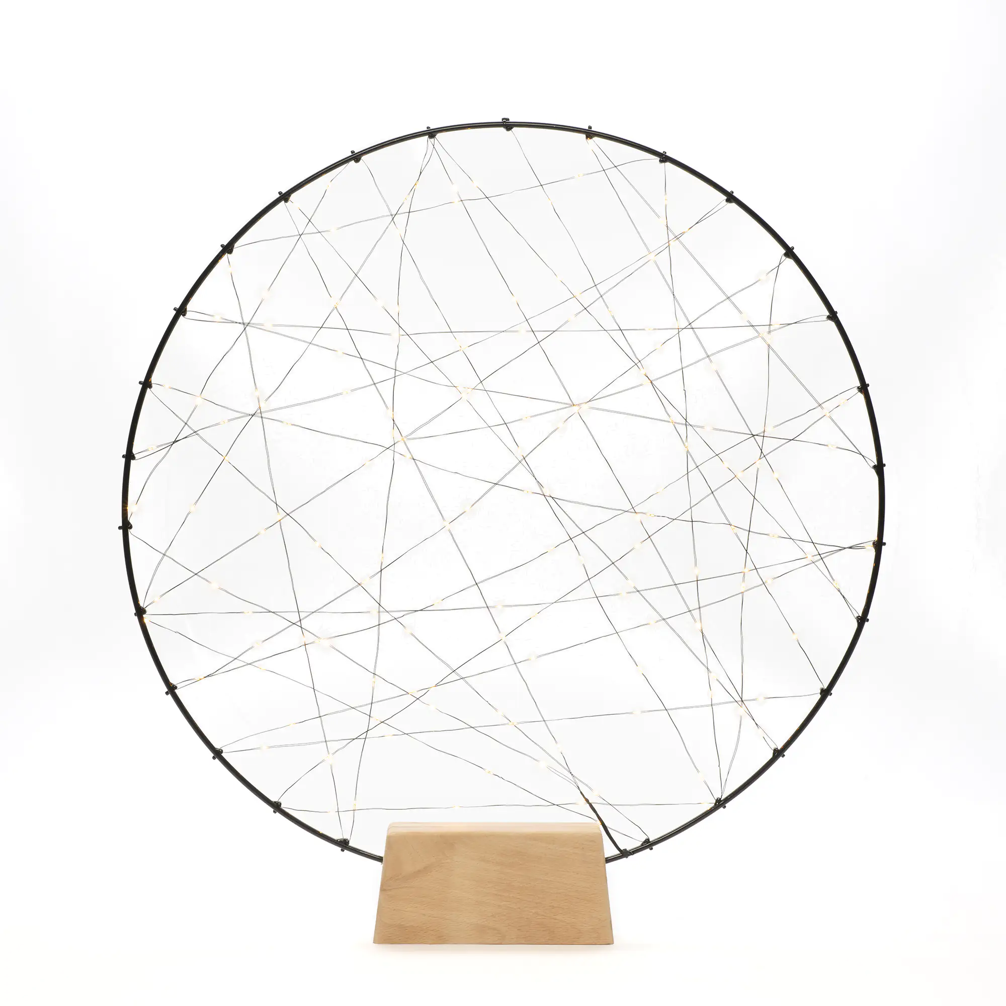 Konstsmide LED Metallsilhouetten Ring mit Holzfuß schwarz 60 x 5 x 64 cm