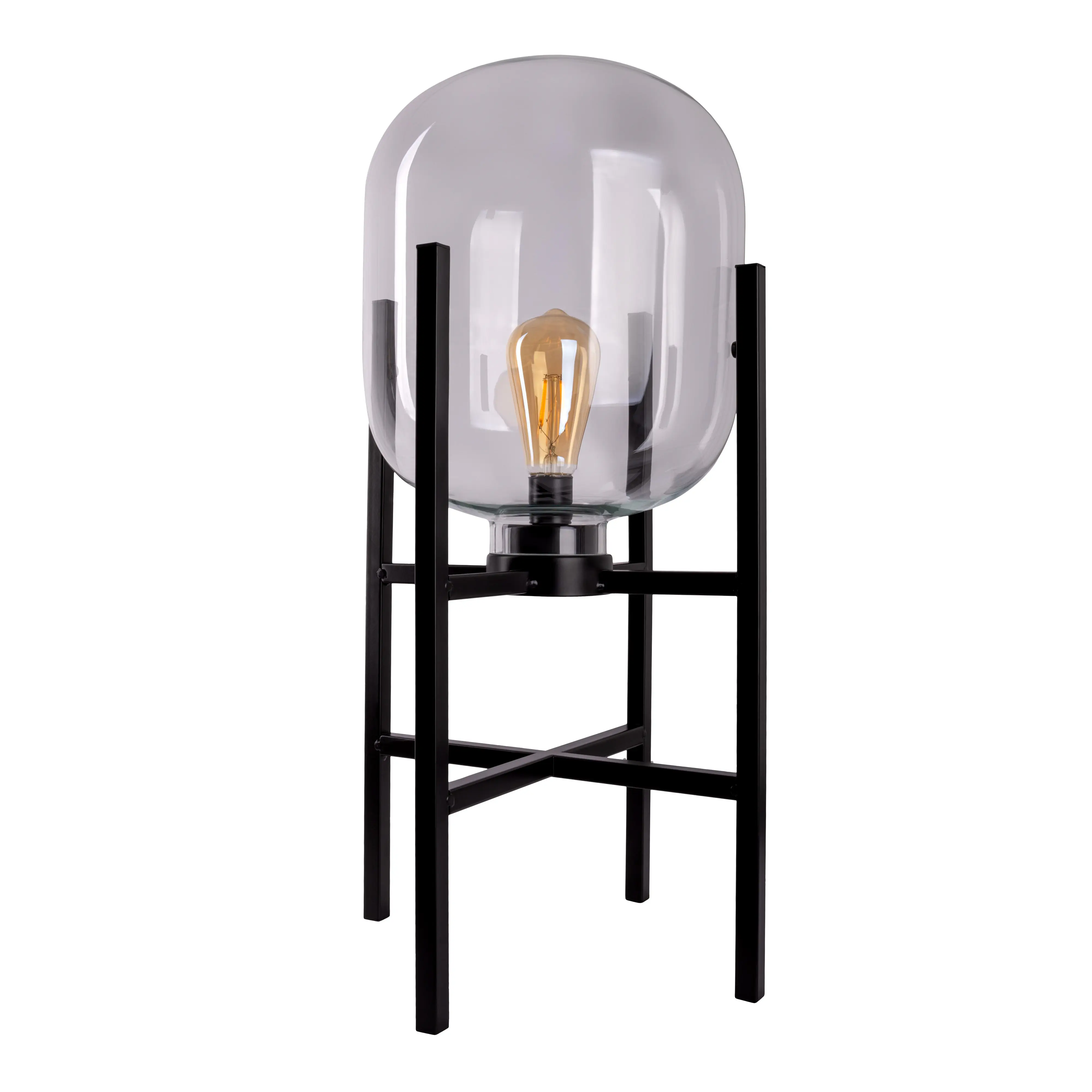 Näve Akku-Außenleuchte Lora 58 cm schwarz/transparent warmweiß