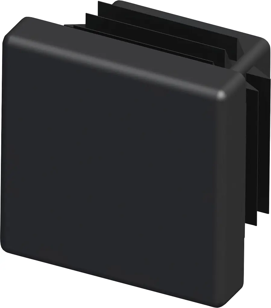 alfer Lamellenstopfen, quadratisch 35.5 mm Kunststoff glatt schwarz