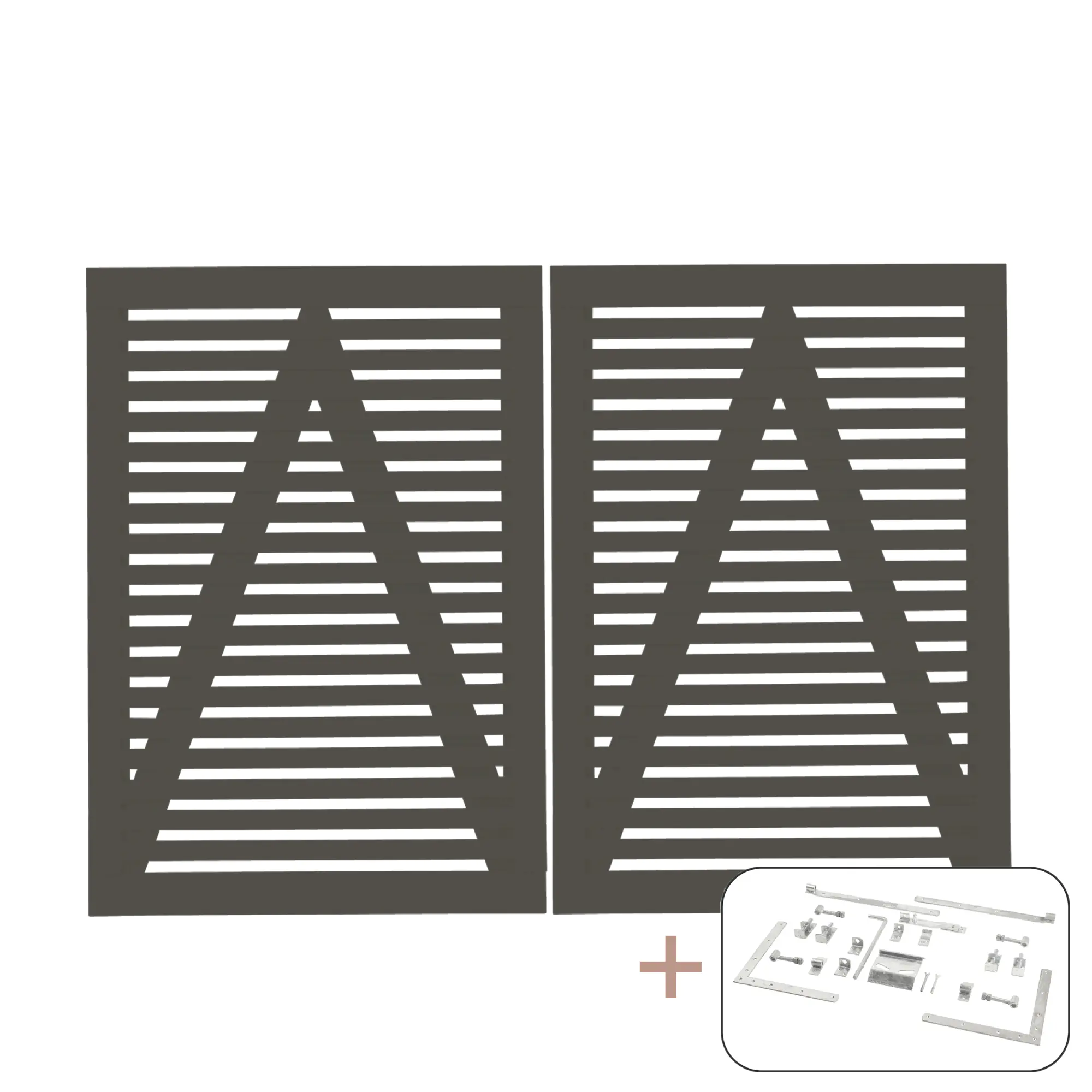 Plus Doppeltor Tokyo inkl. Beschläge 200 x 140 cm umbragrau fungizidbehandelt