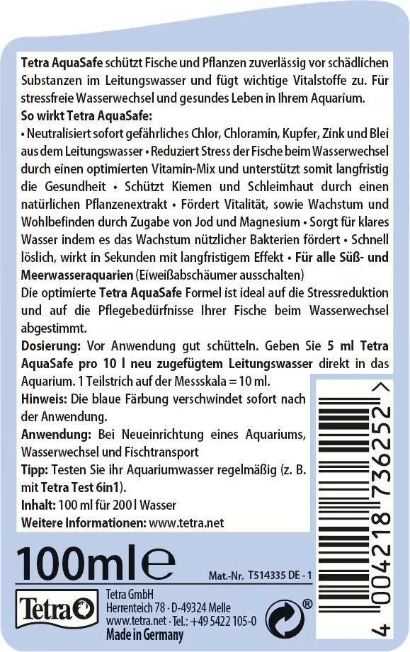 Tetra AquaSafe 100 ml