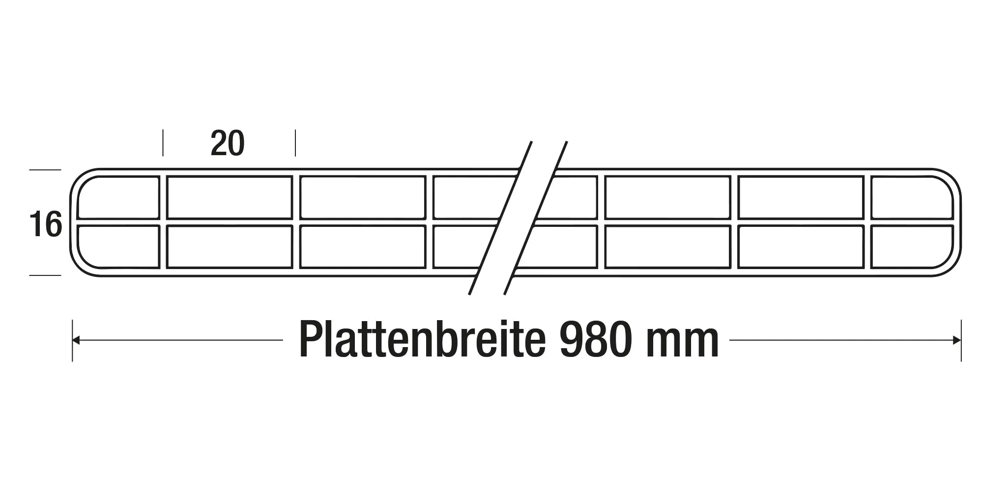 Salux 2nd Life Line PC-Hohlkammerplatte 250 x 98 cm 16 mm anthrazit
