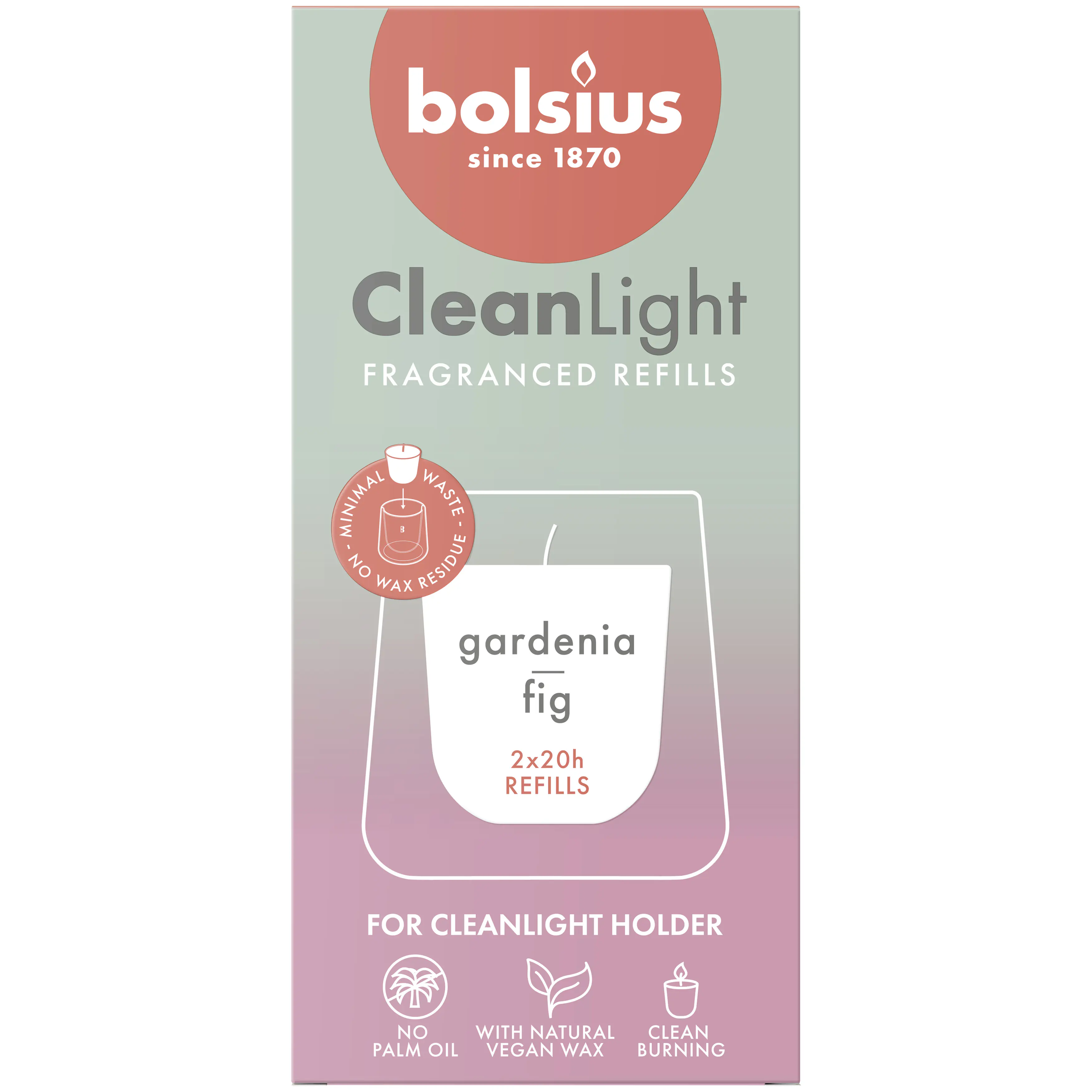 Bolsius Cleanlight Duft-Nachfüller 2er Pack Gardenia & Feige