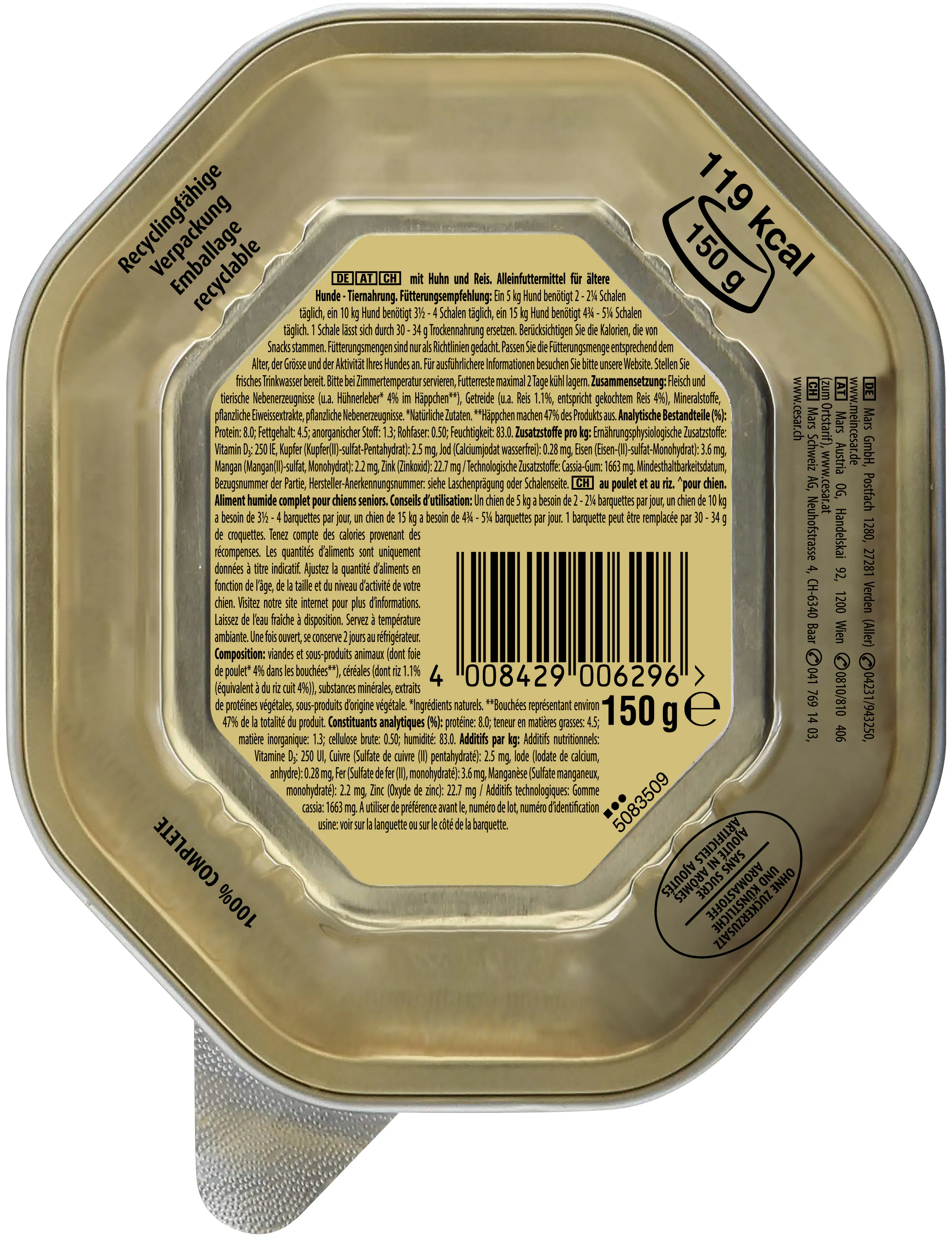 Cesar Hundenassfutter Senior 150 g Huhn