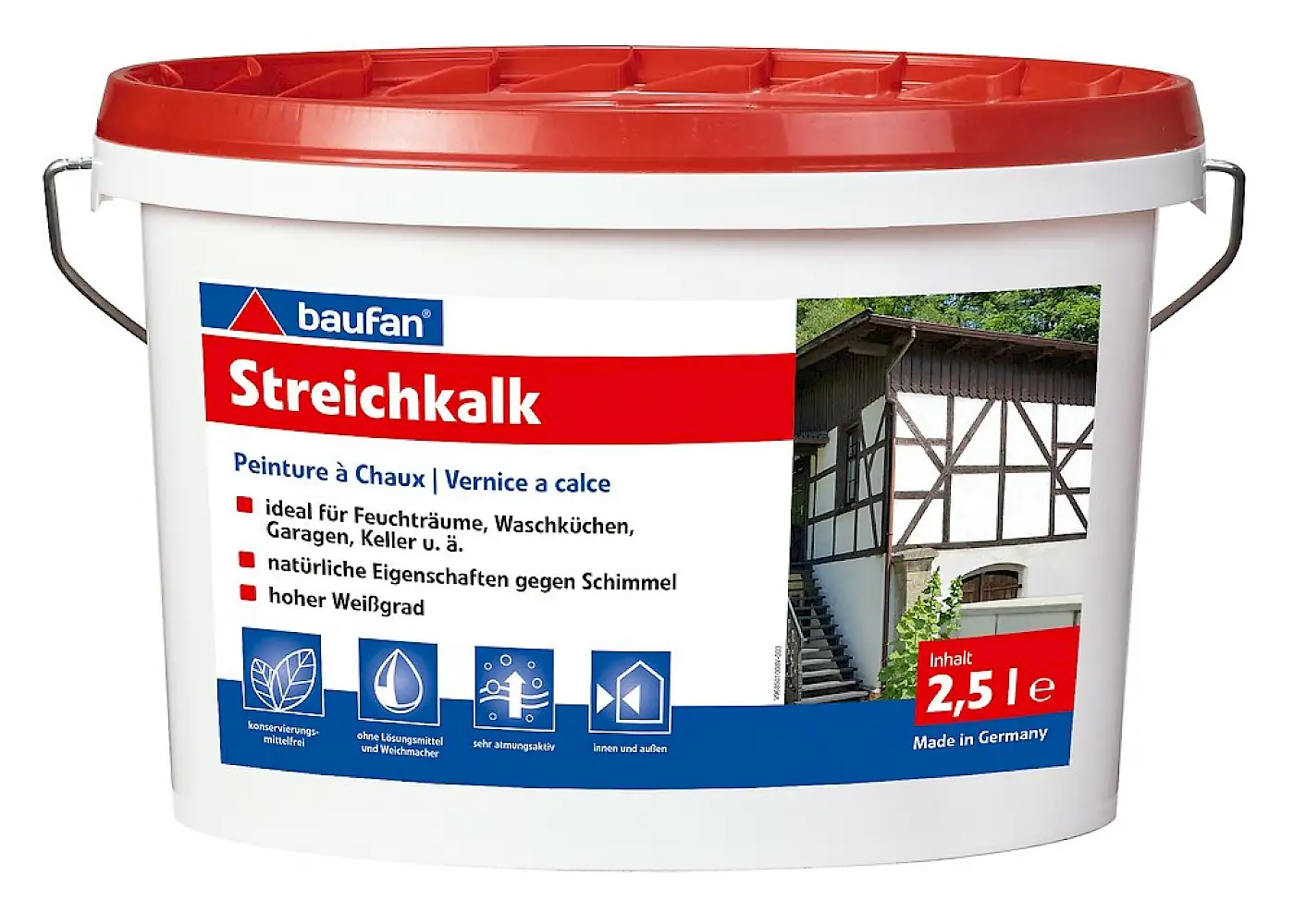 Baufan Streichkalk 2,5 L weiß