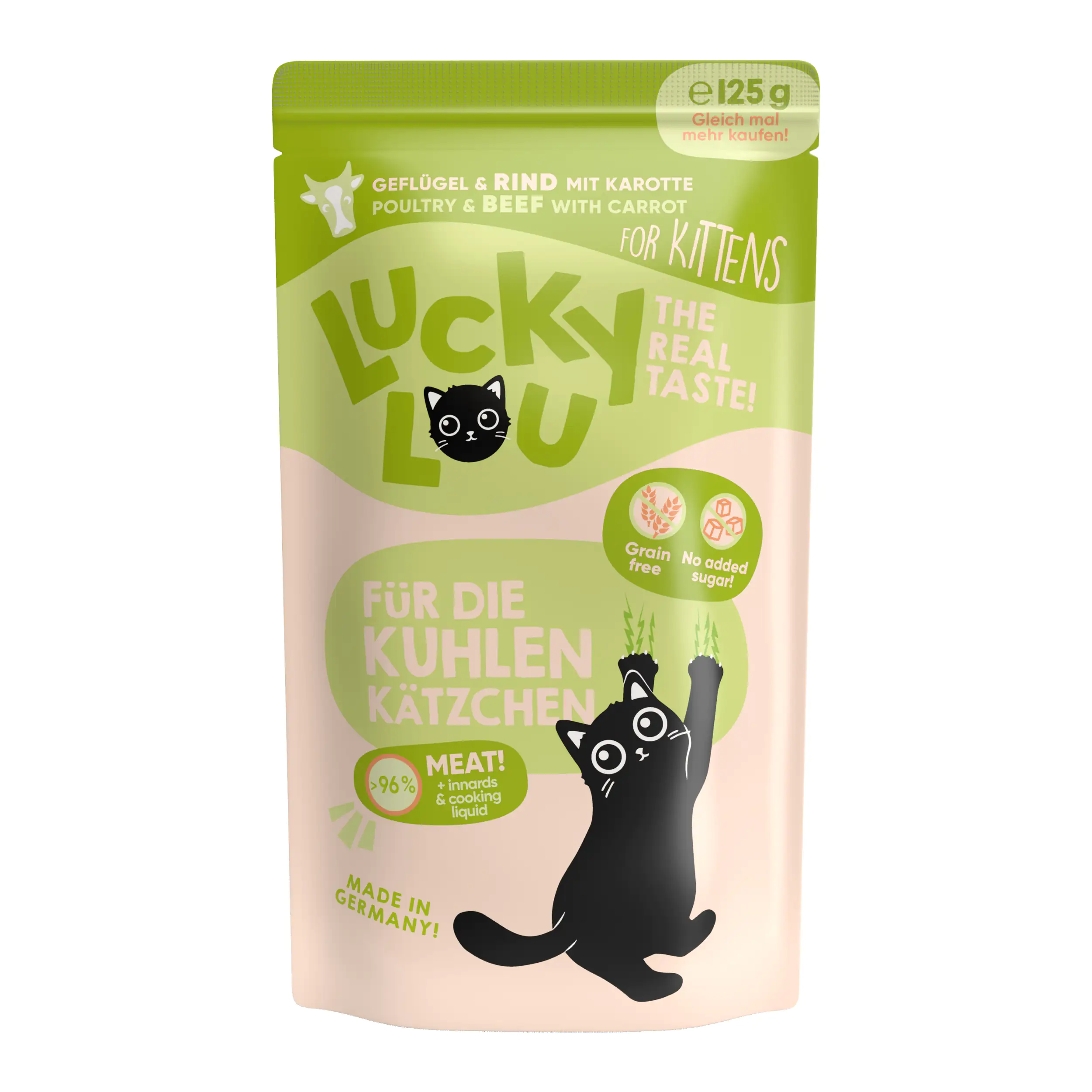 Lucky Lou Kittenfutter Geflügel und Rind 125 g