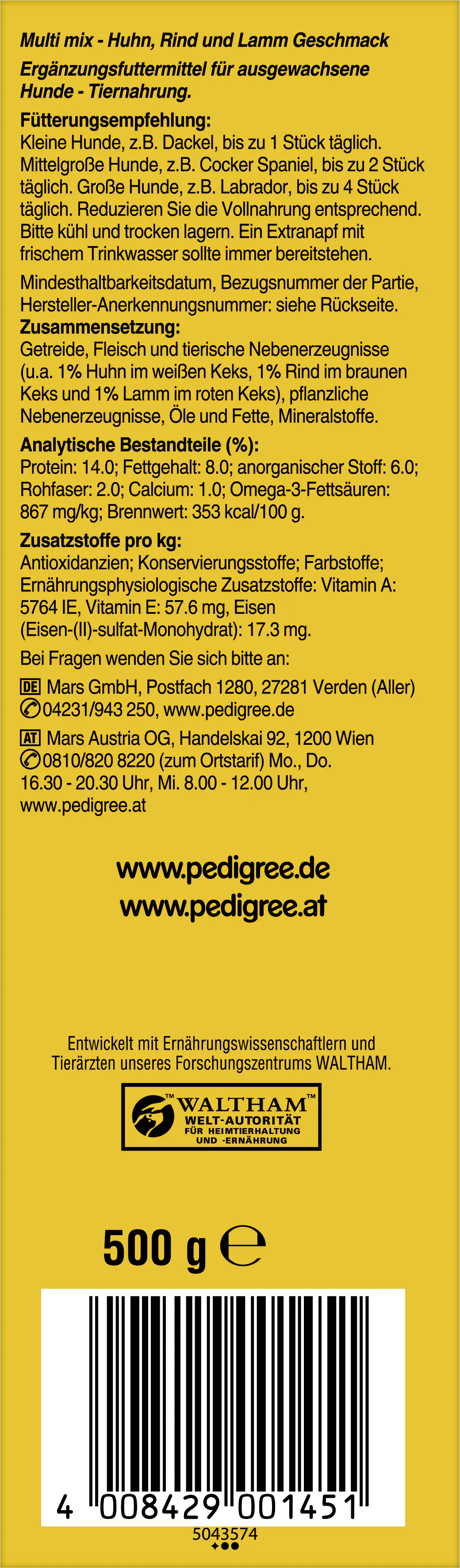Pedigree Hundesnacks Biscrok 500 g