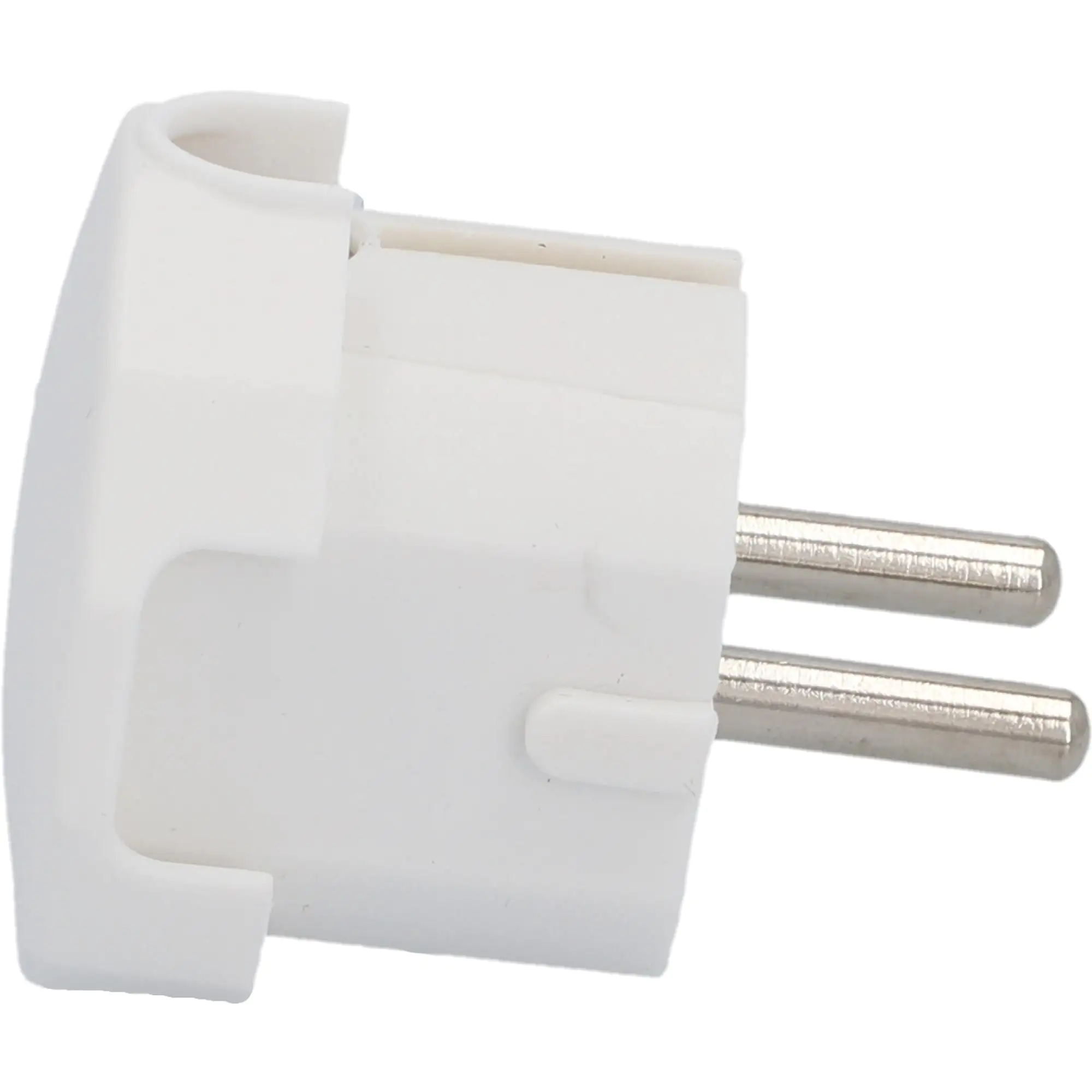 Schutzkontakt-Stecker weiß, seitliche Kabeleinführung