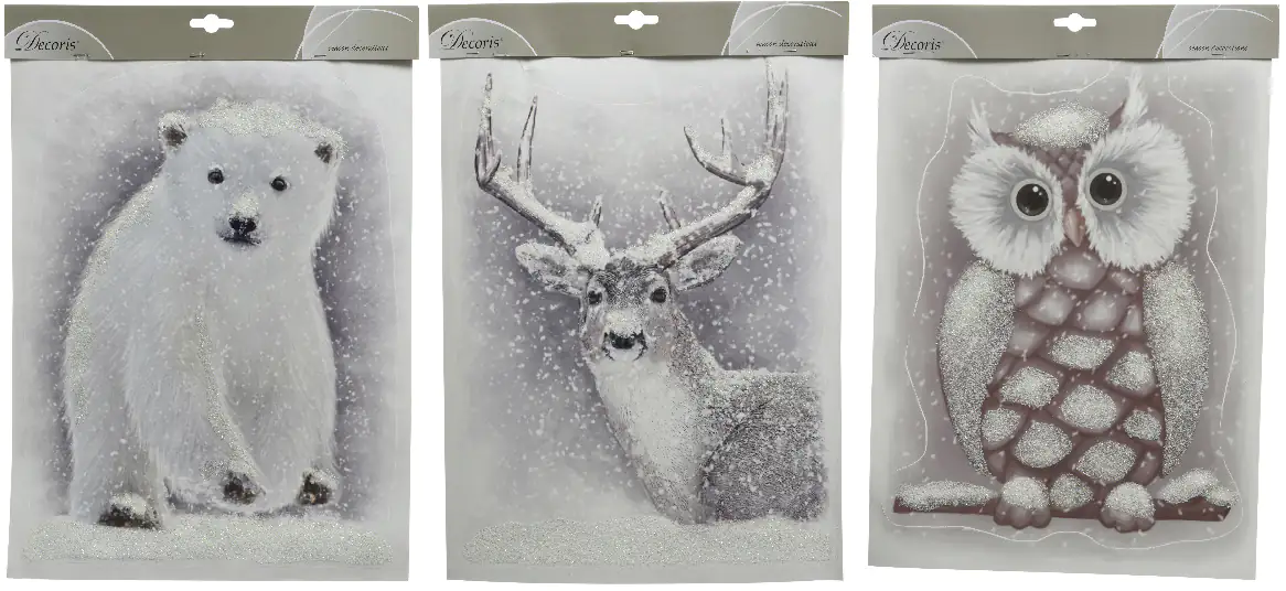 Kaemingk Fensterbilder Bär Hirsch Eule 40 cm