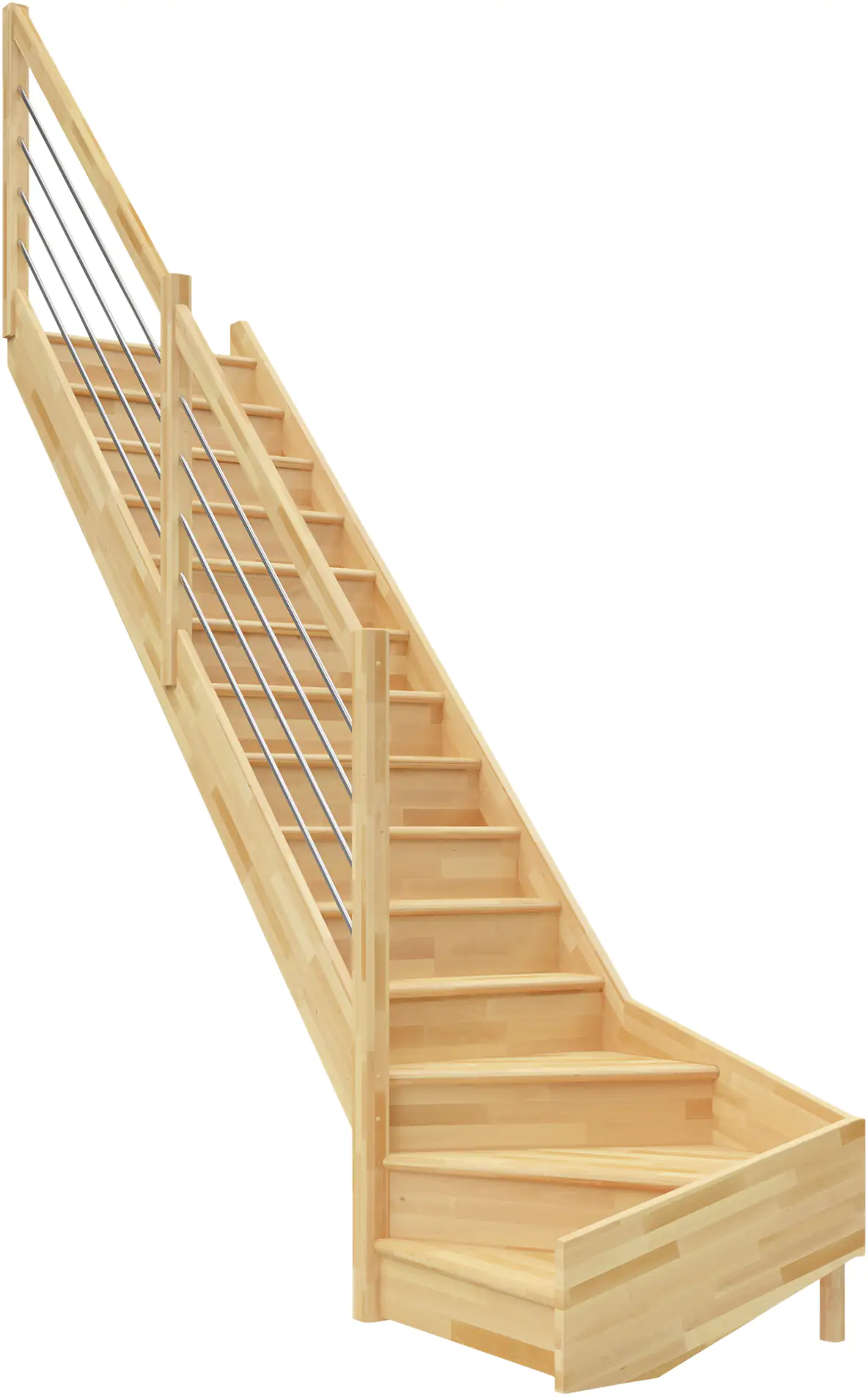 Dolle Raumspartreppen Paris 1/4-gew. Buche versiegelt inkl. Geländer Dolle Raumspartreppen Paris 1/4-gew. Buche versiegelt inkl. Geländer