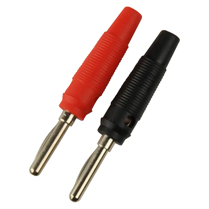 Bananenstecker mit Querloch rot und schwarz je 1 Stück