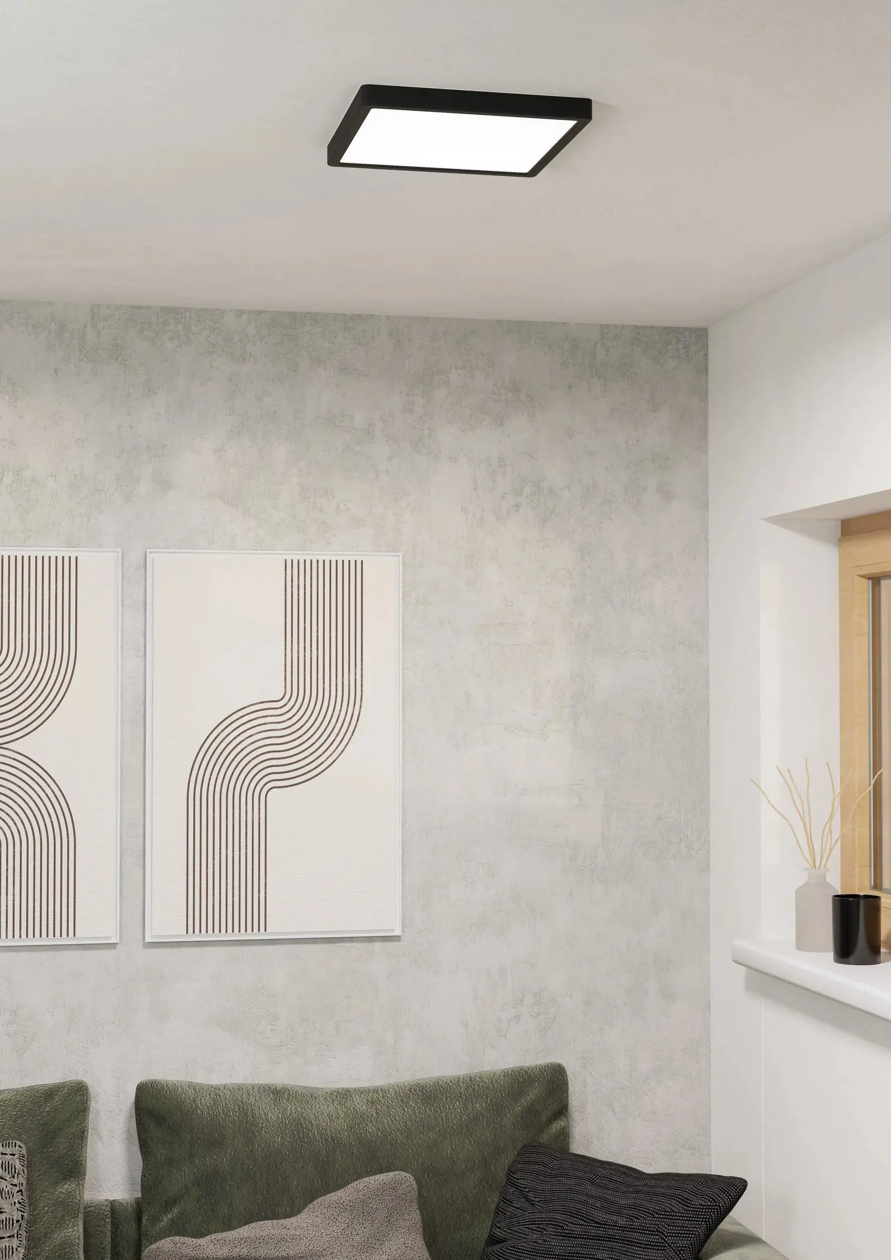 Eglo LED Deckenleuchte Fueva 6 schwarz 29 x 29 cm warmweiß-kaltweiß