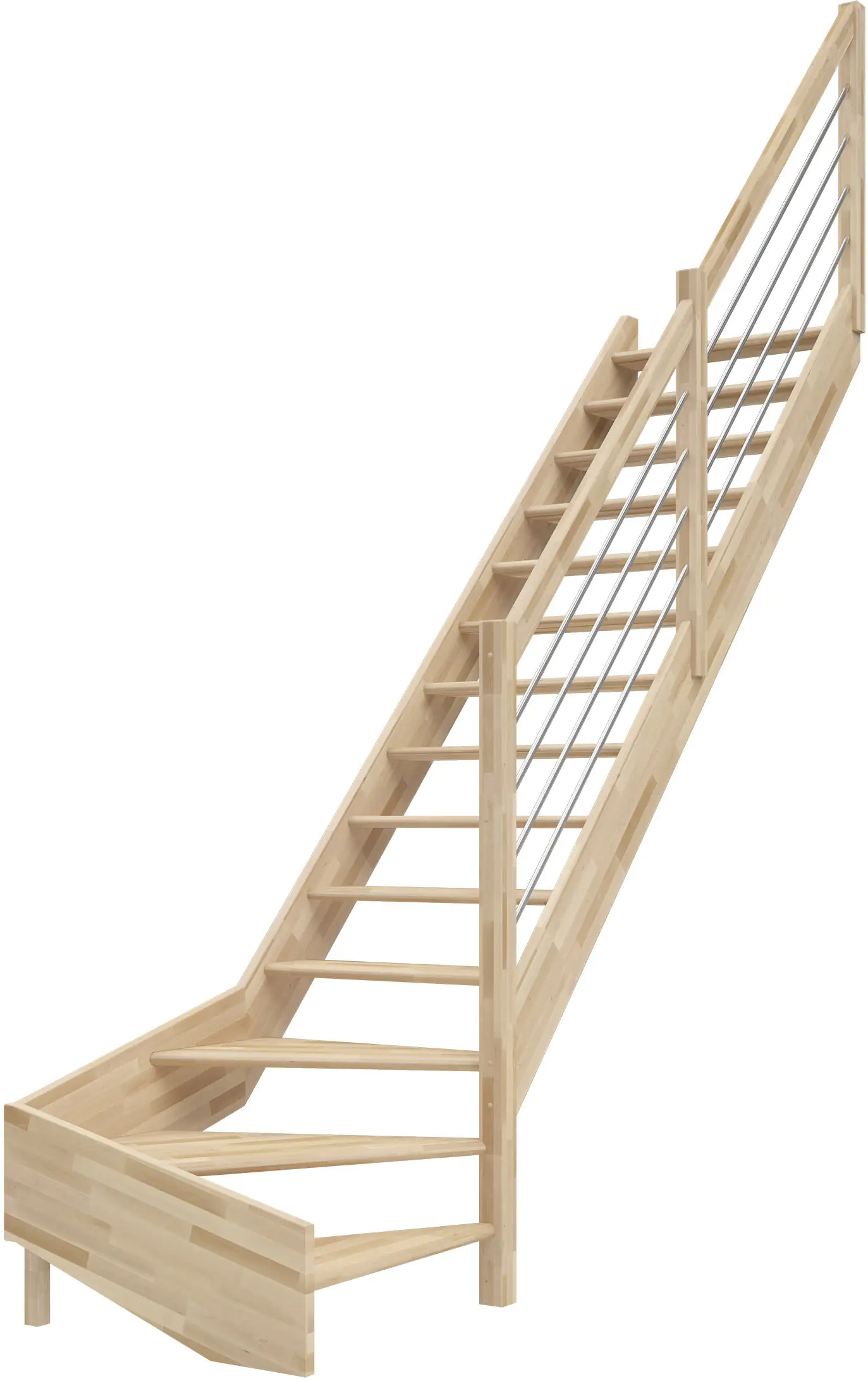 Dolle Raumspartreppen Paris 1/4-gew. Buche versiegelt inkl. Geländer Dolle Raumspartreppen Paris 1/4-gew. Buche versiegelt inkl. Geländer