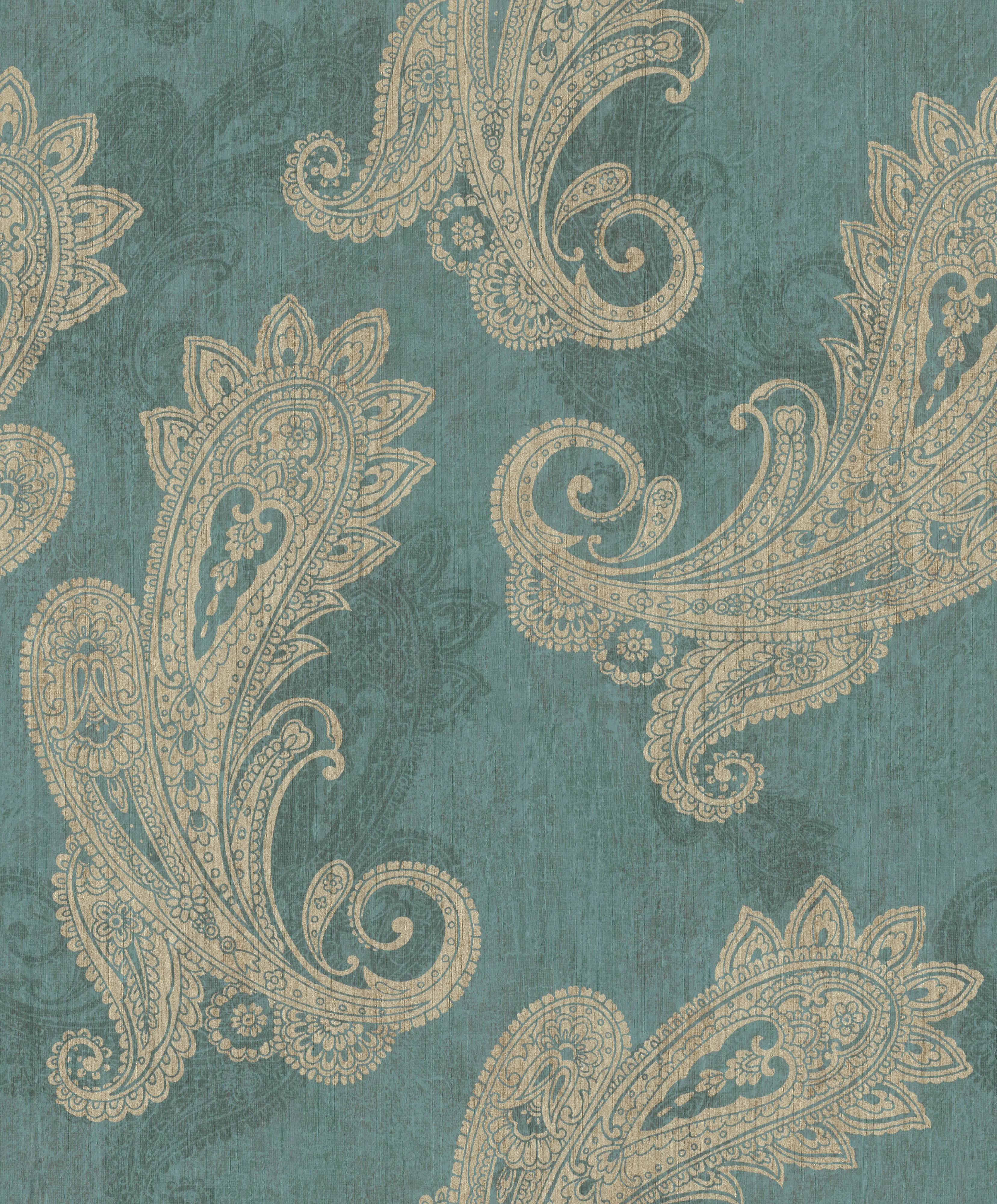 Rasch Vliestapete 746457 Grün-Opalgrün hell Muster & Motive 10,05 m x 0,53 m