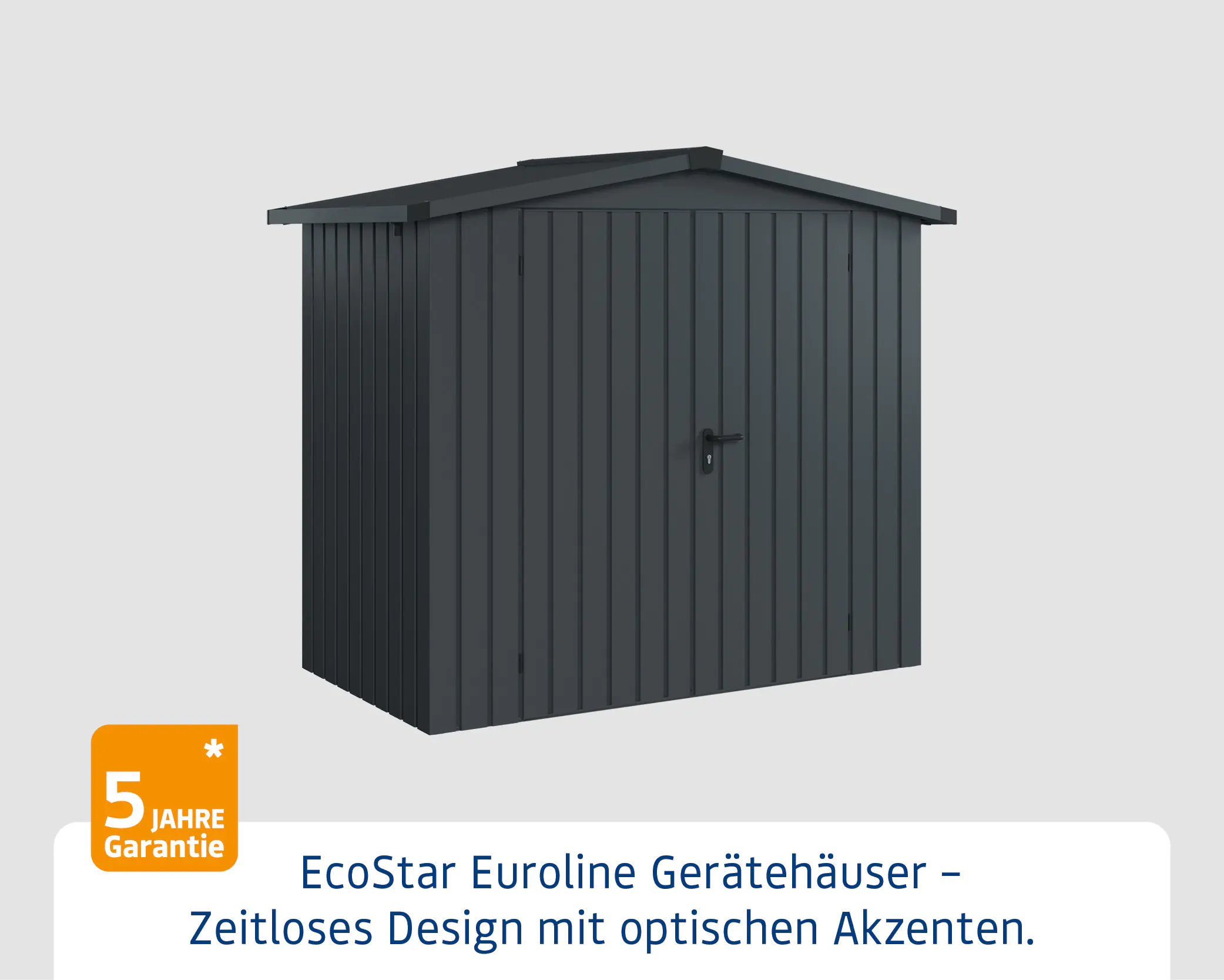 EcoStar Metallgerätehaus Euroline ESD3 anthrazit 214 x 118 cm 2-flg. EcoStar Metallgerätehaus Euroline ESD3 anthrazit 214 x 118 cm 2-flg.