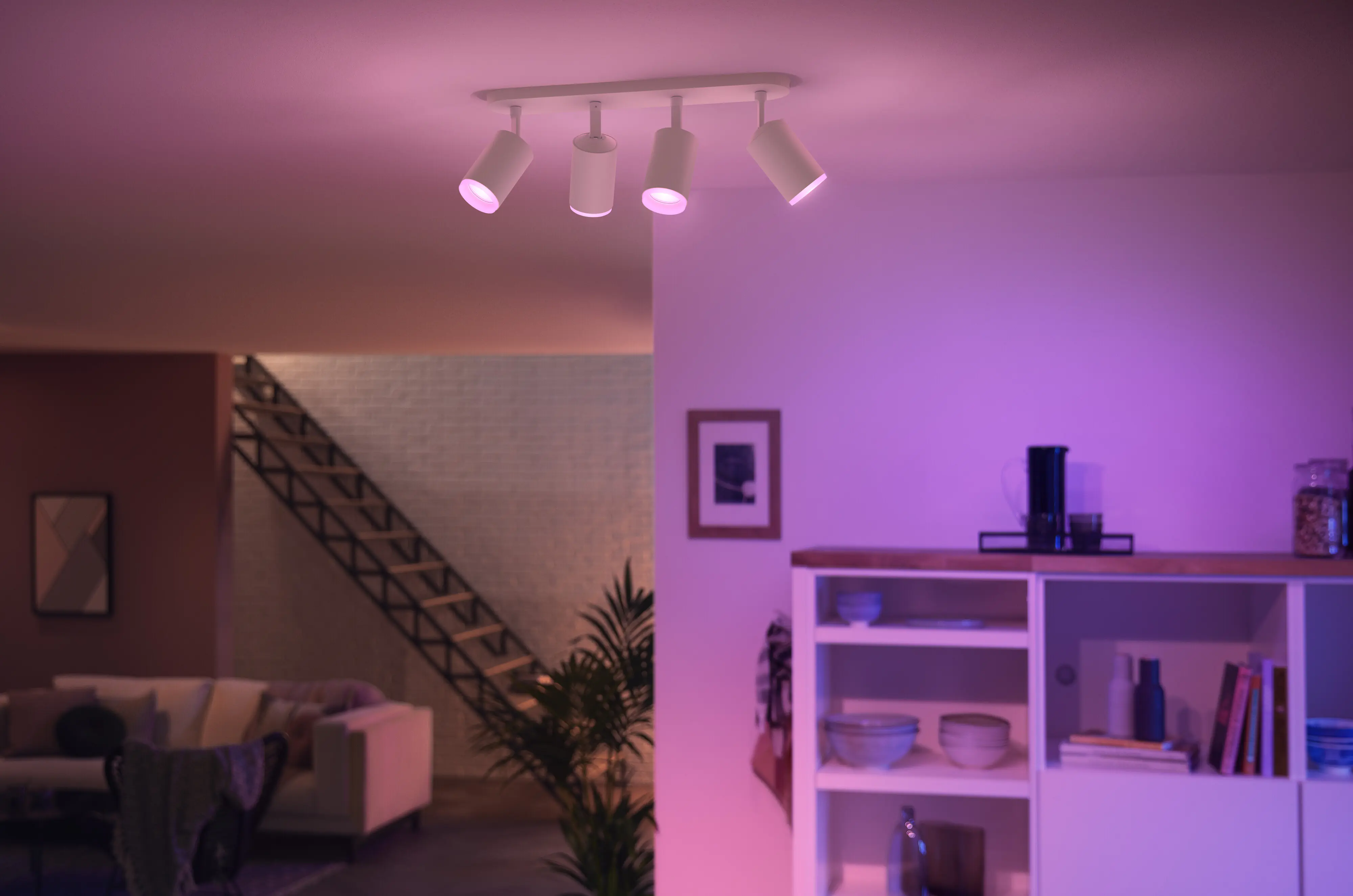Philips Hue LED Deckenleuchte 4er Spot Fugato 20,6 x 14,45 cm weiß