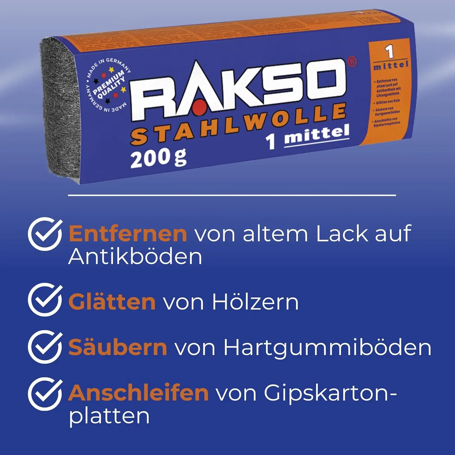 RAKSO Stahlwolle, Sorte 1