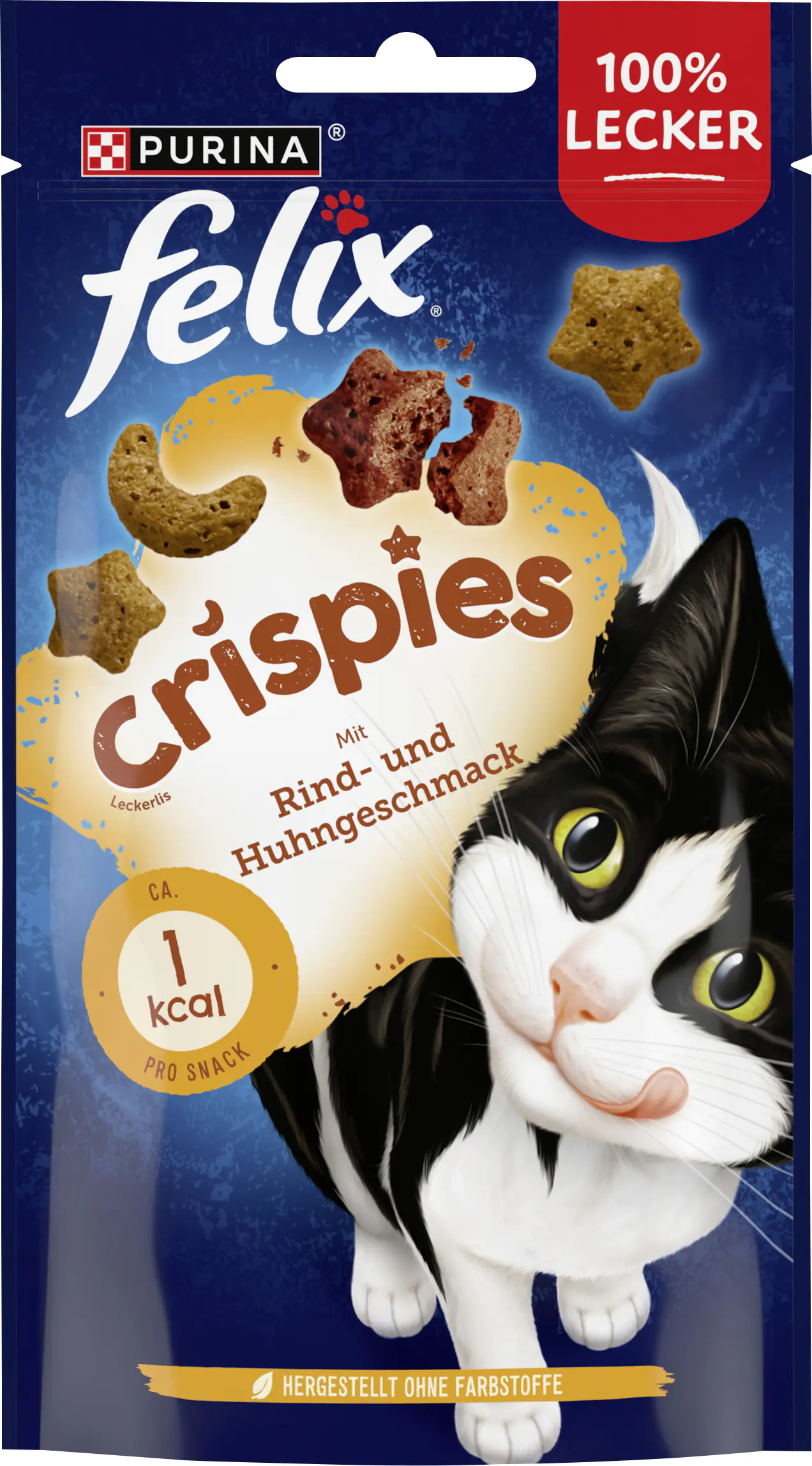Felix Crispies Katzensnack Rind und Huhn 45g Felix Crispies Katzensnack Rind und Huhn 45g