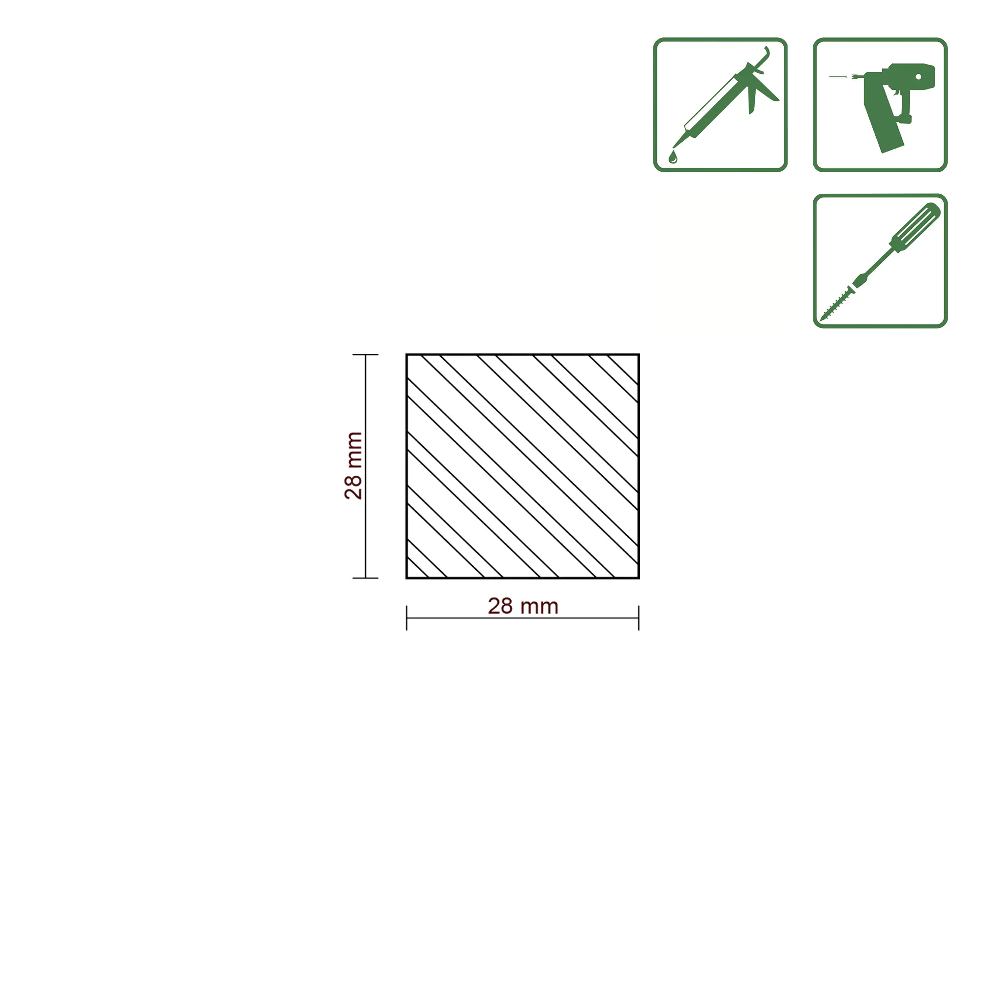 FN Neuhofer Flachleiste 200 cm 28 x 28 mm Lärche roh